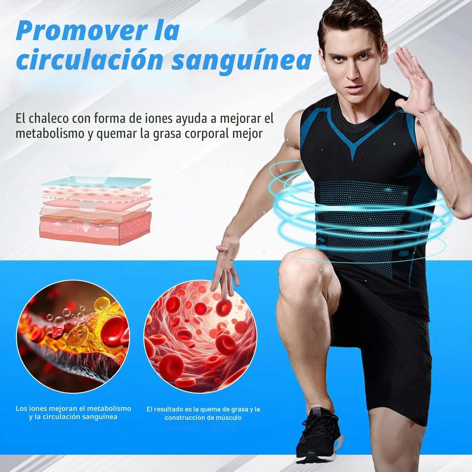 Ronronner 2 Stück Ionic Shaping Chaleco Herren Unterhemd Bauchweg Körperförmig atmungsaktiv Eis-Seiden-Gewebe