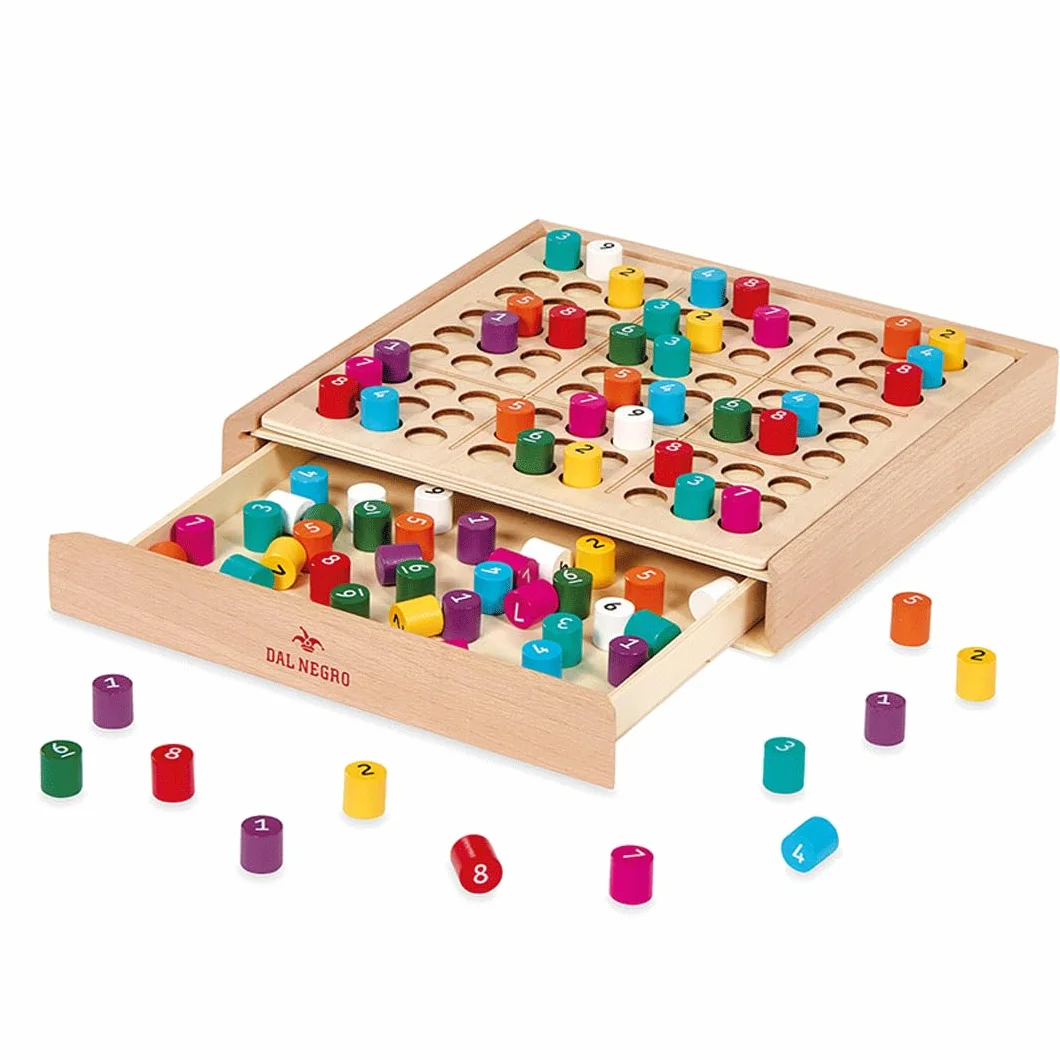 Dal Negro Sudoku Juego de Mesa de Madera para Niños 8+ y Familia, 2+ Jugadores