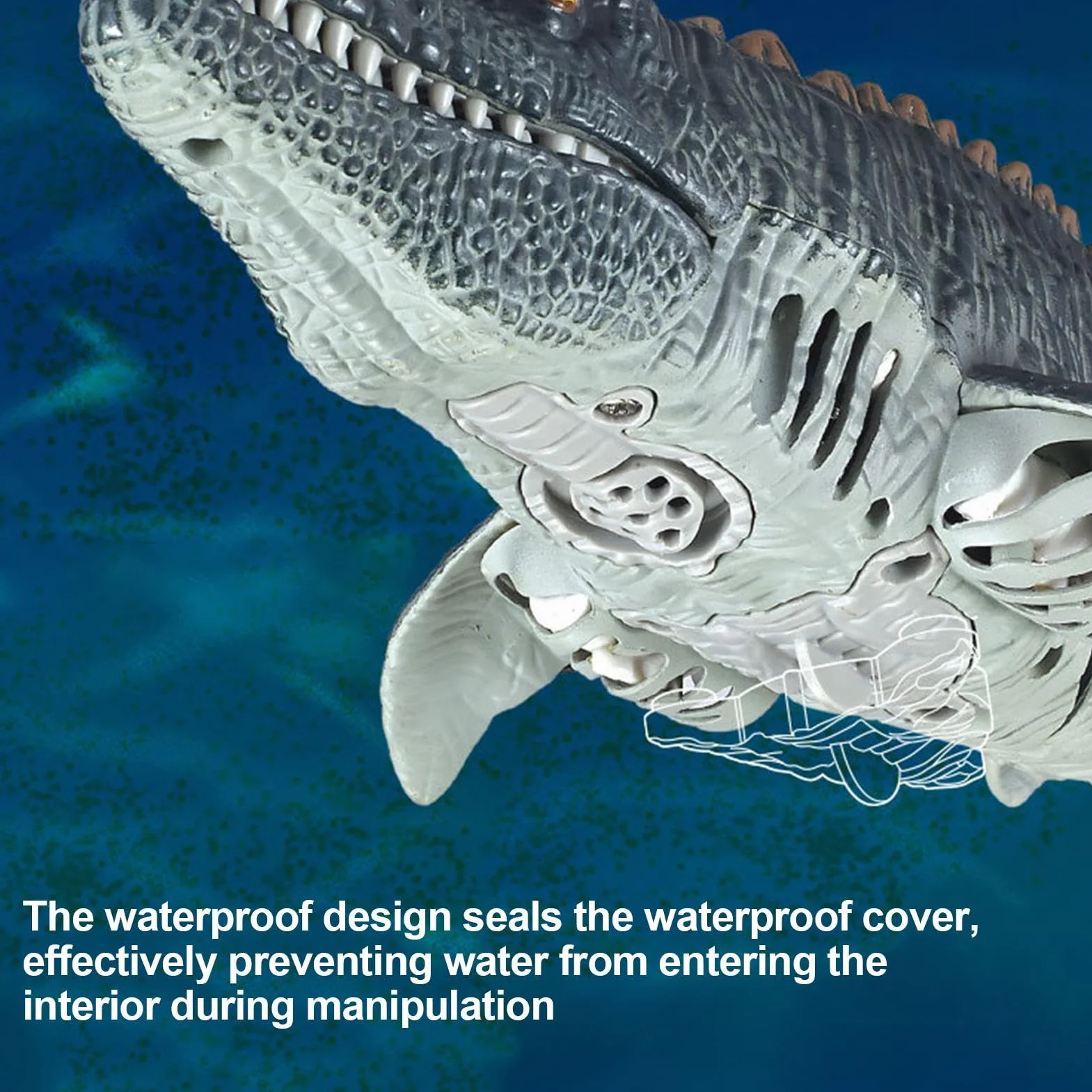 De Piscina para Dinosaurios - Mosasaurus Control Remoto, De Agua De Buceo, Función De Pulverización Ligera | Natación para Niños Lago Baño Océano Juego Dinosaurio RC Juguetes