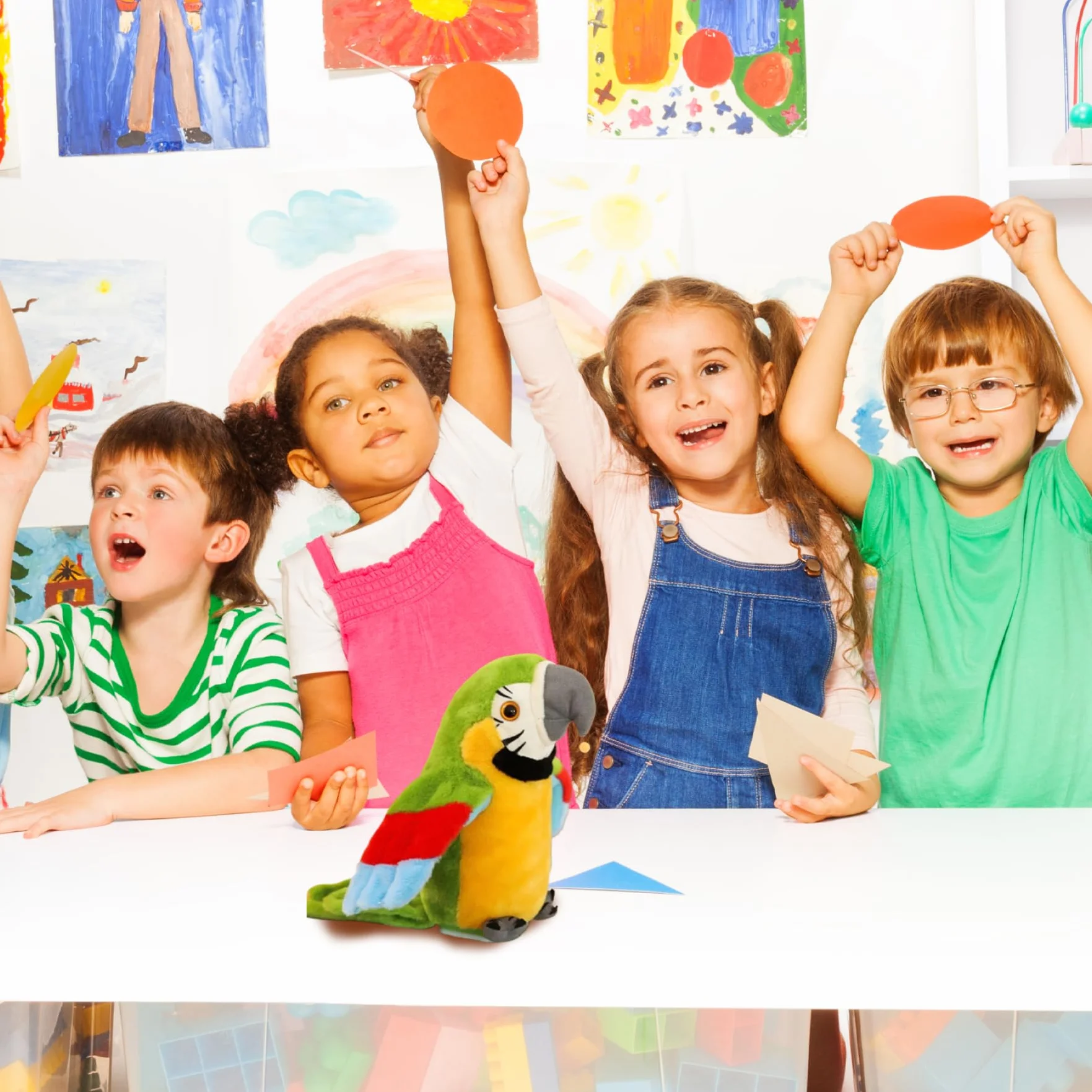 Loro parlante Que Repite lo Que Dices, Peluche electrónico con Forma de pájaro Mueve Las alas, Ideal para niños y niñas, Color Verde.
