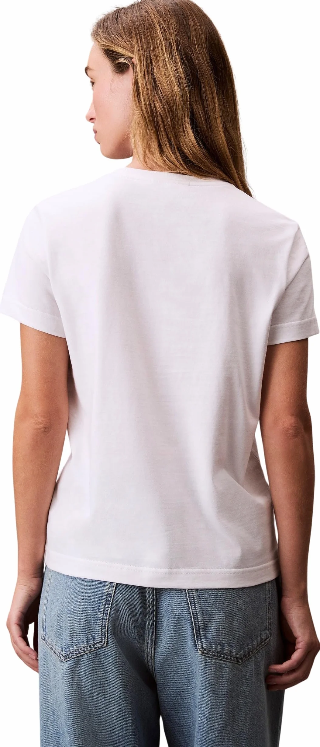 Calvin Klein Camiseta de Manga Corta Mujer Archive Jersey Cuello Redondo