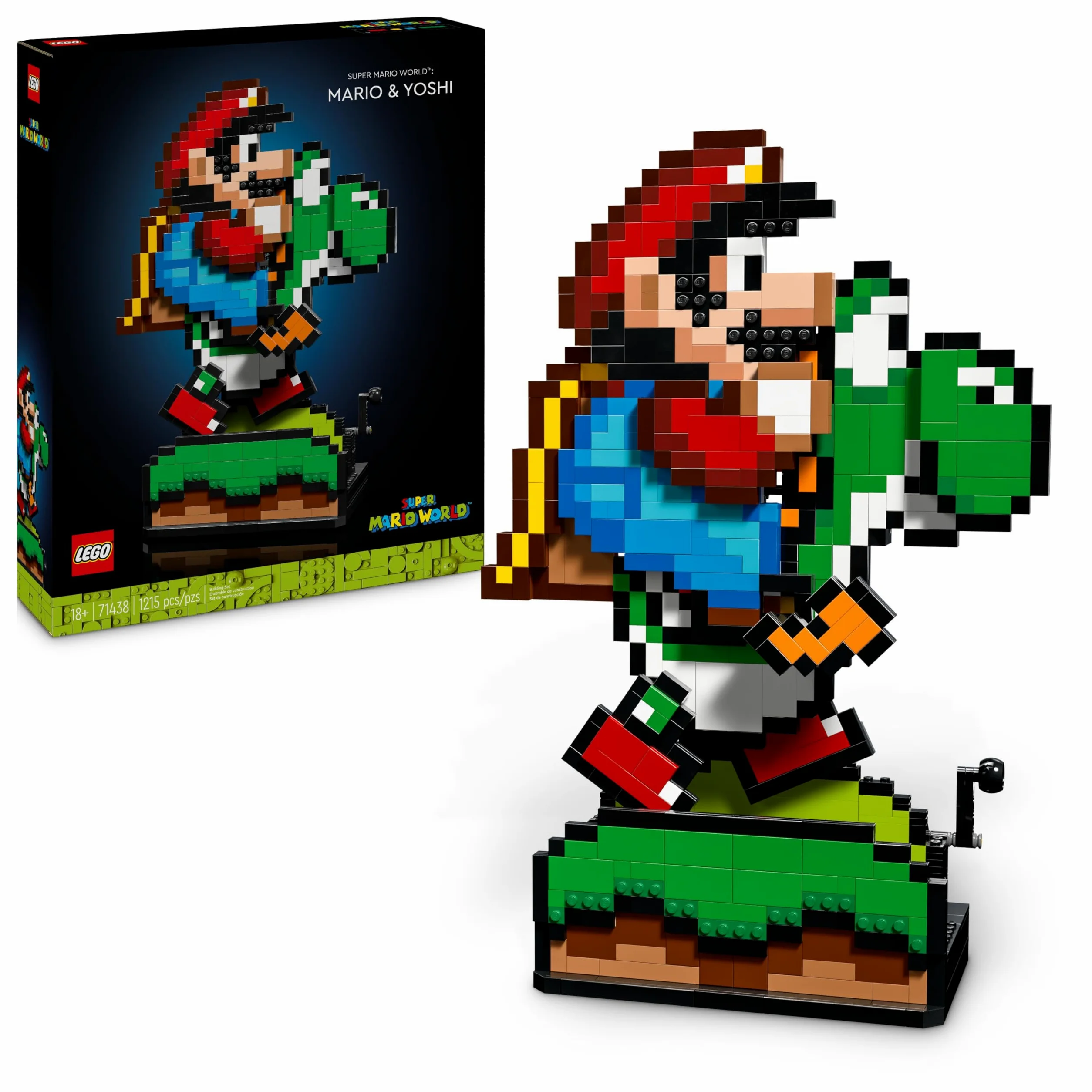 LEGO Super Mario World: Mario y Yoshi Kit de Maquetas para Adultos para Colección de Nintendo, Figuras Pixeladas, Regalo para Hombres y Mujeres, Decoración del Hogar y la Oficina 71438