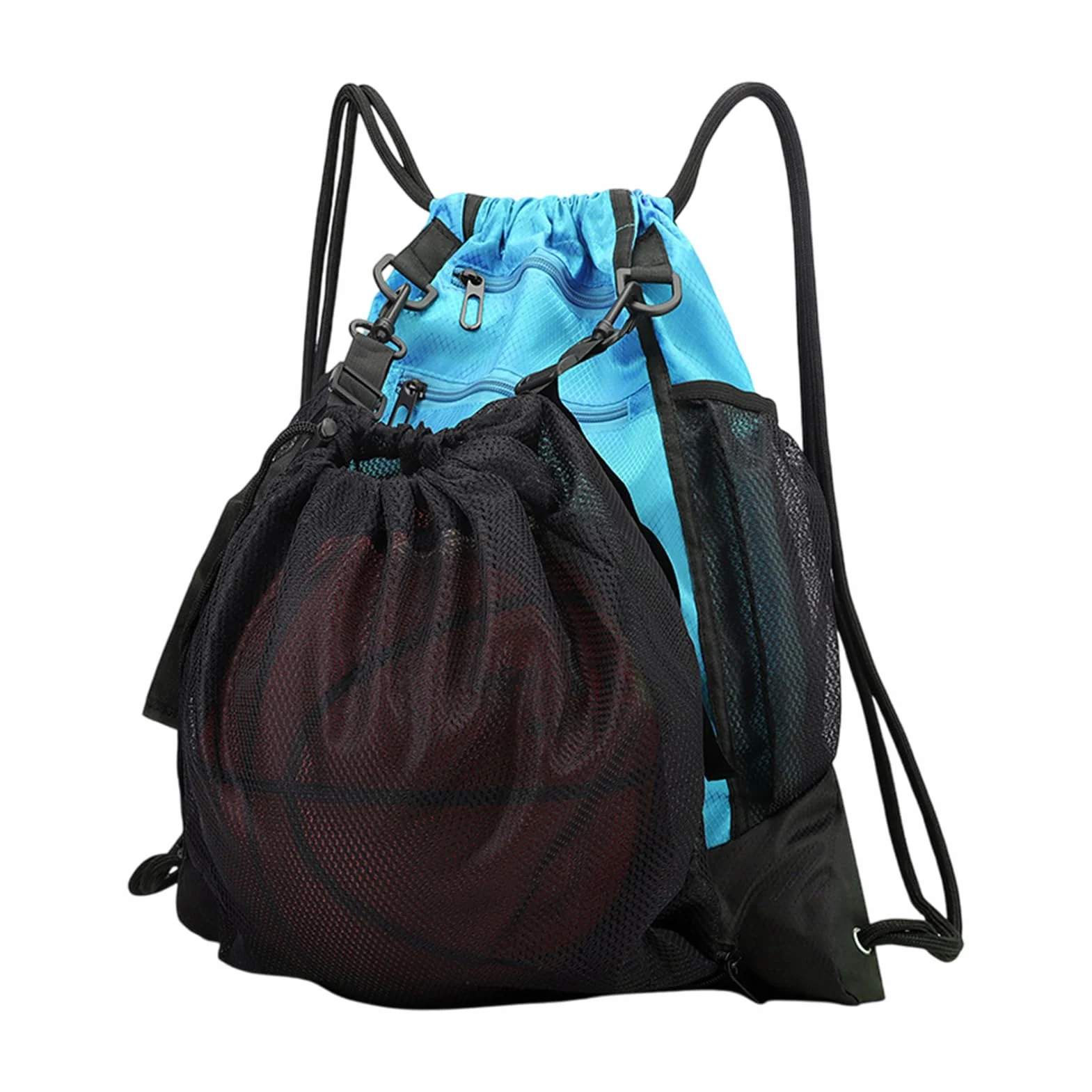 Mochila de baloncesto plegable con cordón para exteriores, diseño transpirable, ligera