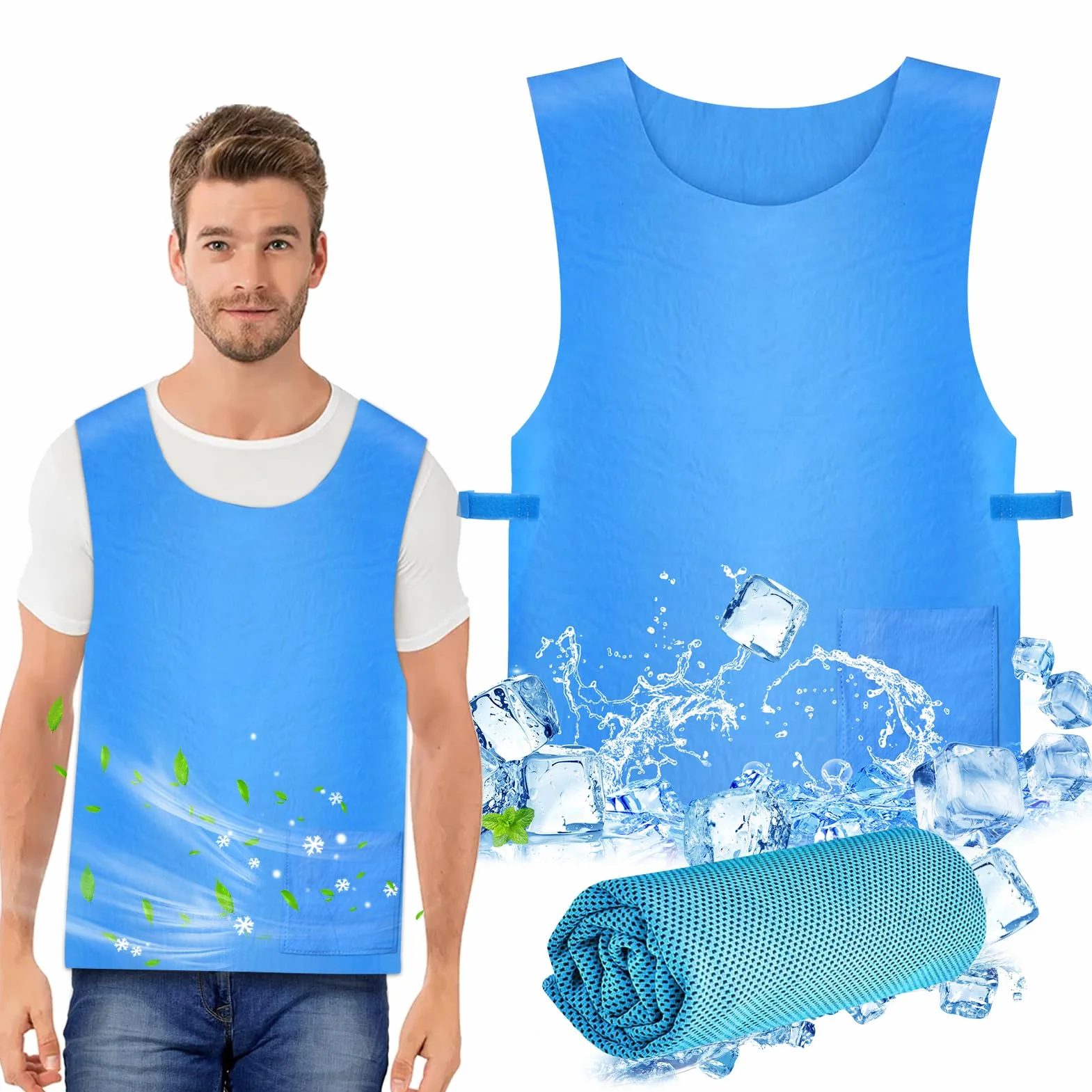 Chaleco Hielo Refrescante Enfriamiento Evaporativo para Trabajo al Aire Libre
