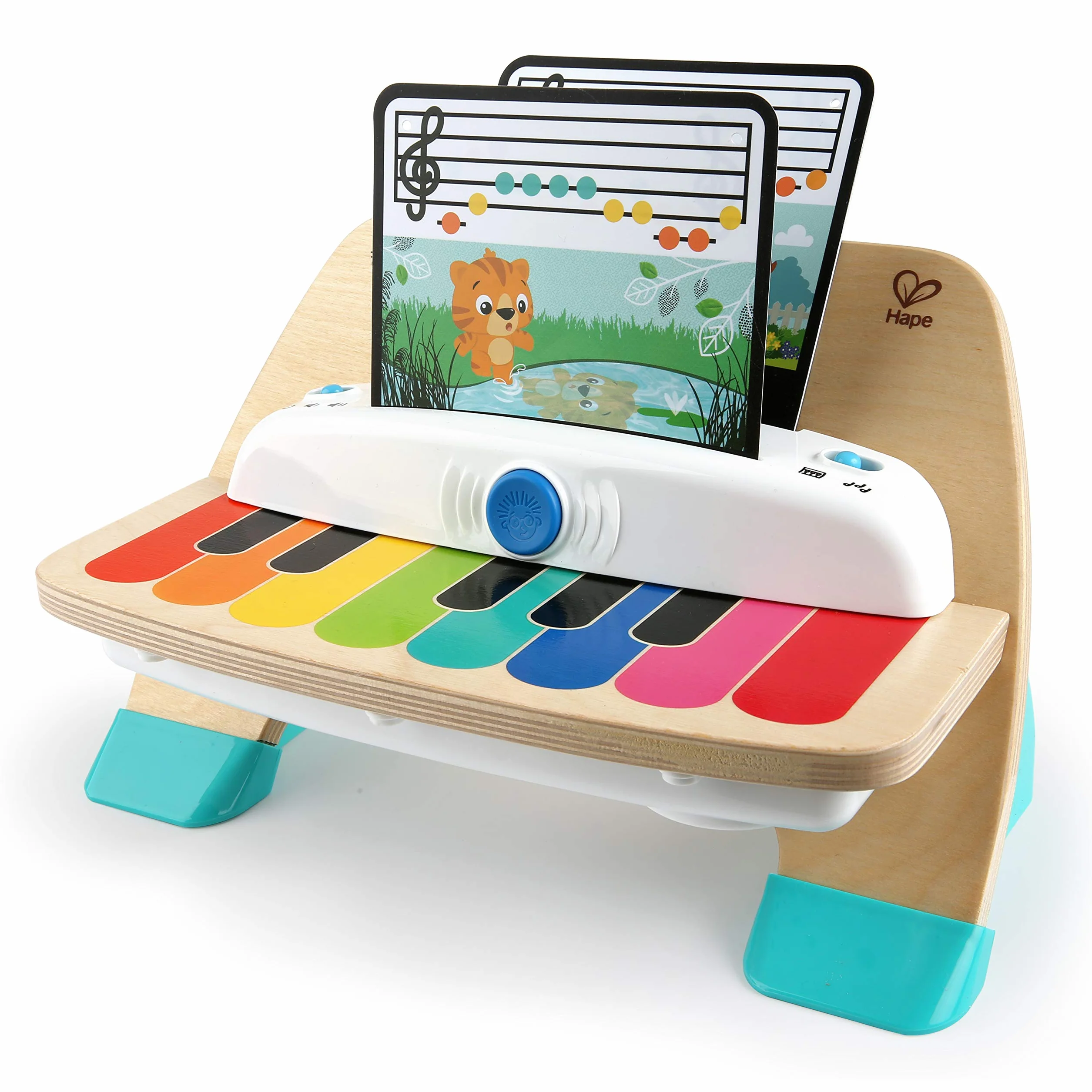 Baby Einstein, Hape, Piano Magic Touch, Juguete Musical de Madera, Incluye 3 partituras y 6 Canciones, Volumen Ajustable, a Partir de 6 Meses, Be Piano, 1 Unidad (Paquete de 1)