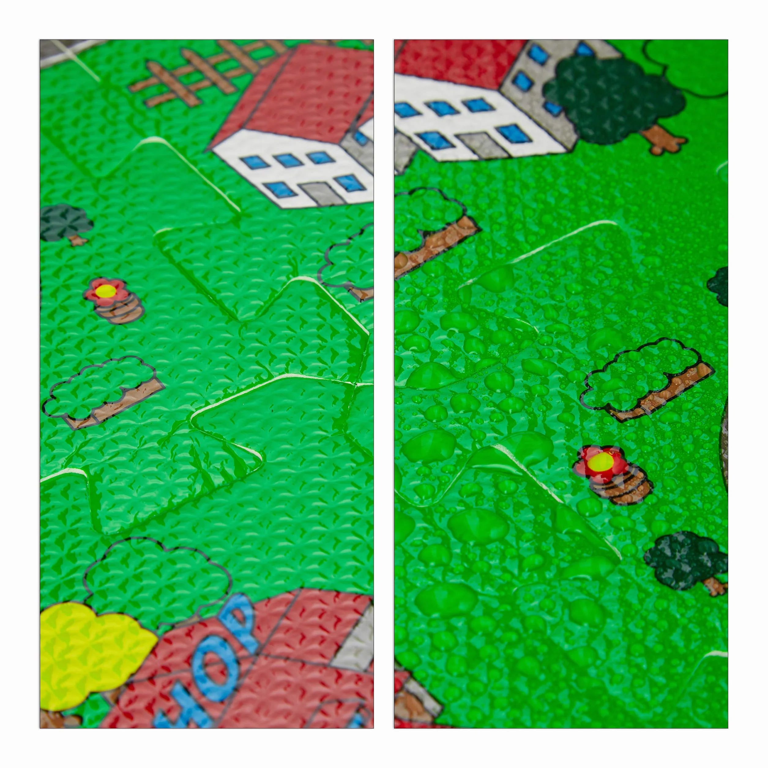 Relaxdays Alfombra Puzzle Ciudad, Alfombrilla Juego 9 Piezas, Niños y Bebés, Goma EVA, sin Tóxicos, 90x90 cm, Multicolor