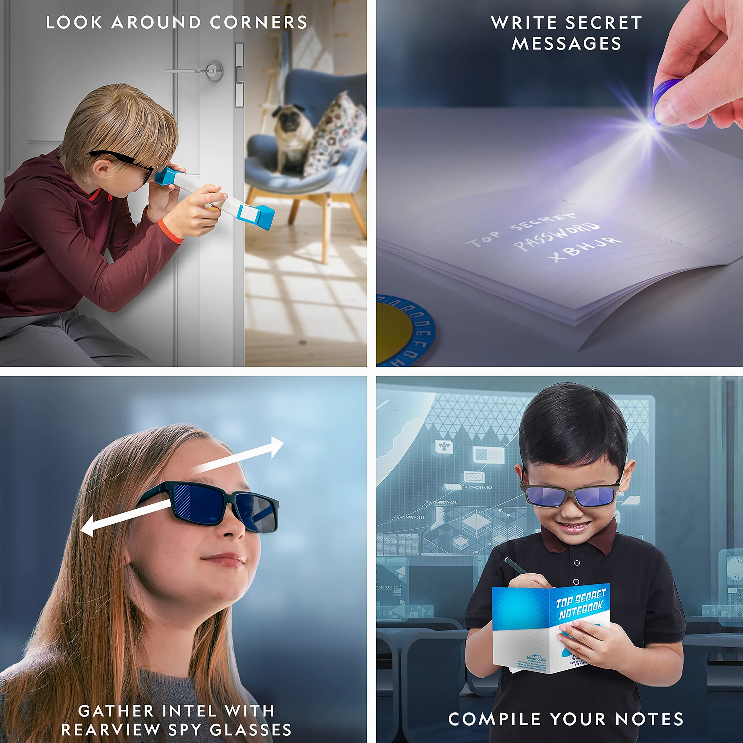 National Geographic Kit de Ciencia espía – Juego de Actividades espía para niños, Completa 10 misiones secretas de Espionaje con Dispositivos de Espionaje para niños y Equipo de Espionaje, Kit de