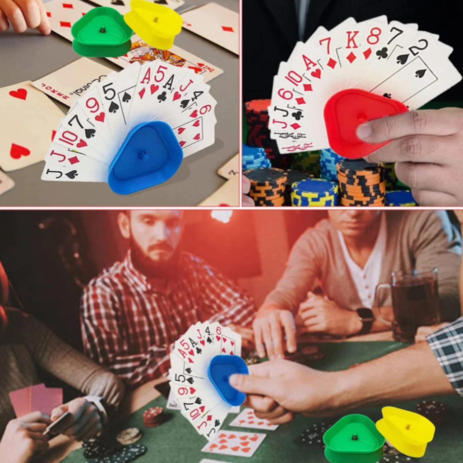 6 Piezas Soporte para Naipes, Criveple Juego de Cartas para Niños, Soporte para Juego de Cartas, Soporte para Tarjetas de Juego, para Personas Mayores y Niños