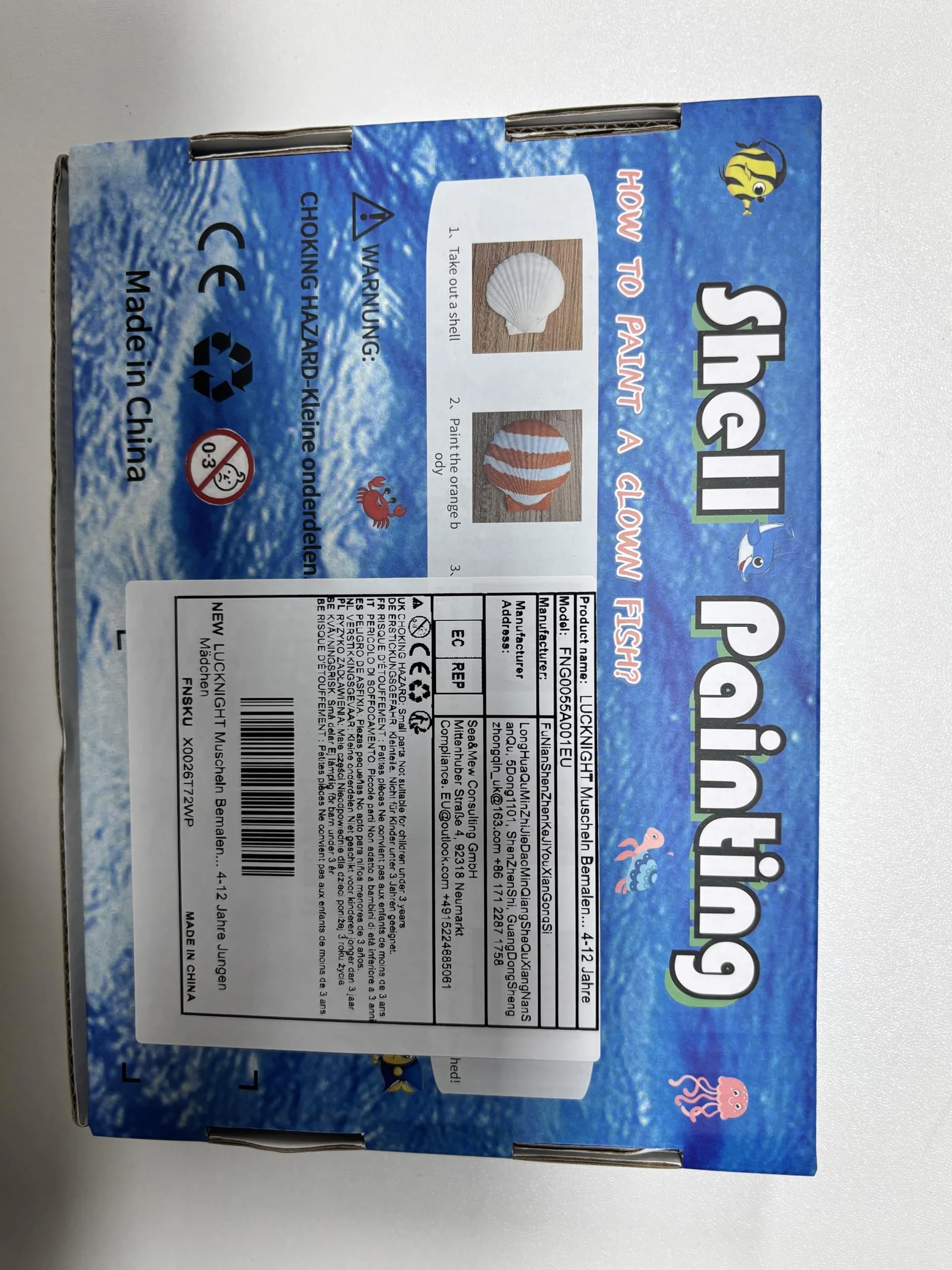 LUCKNIGHT Conchas que Brillan en la Oscuridad Pintar Manualidades para Niños, Kit Pintura de Conchas para Niños, Pintar Kit con conchas, Regalos para Niñas y niños de 5-10 Años