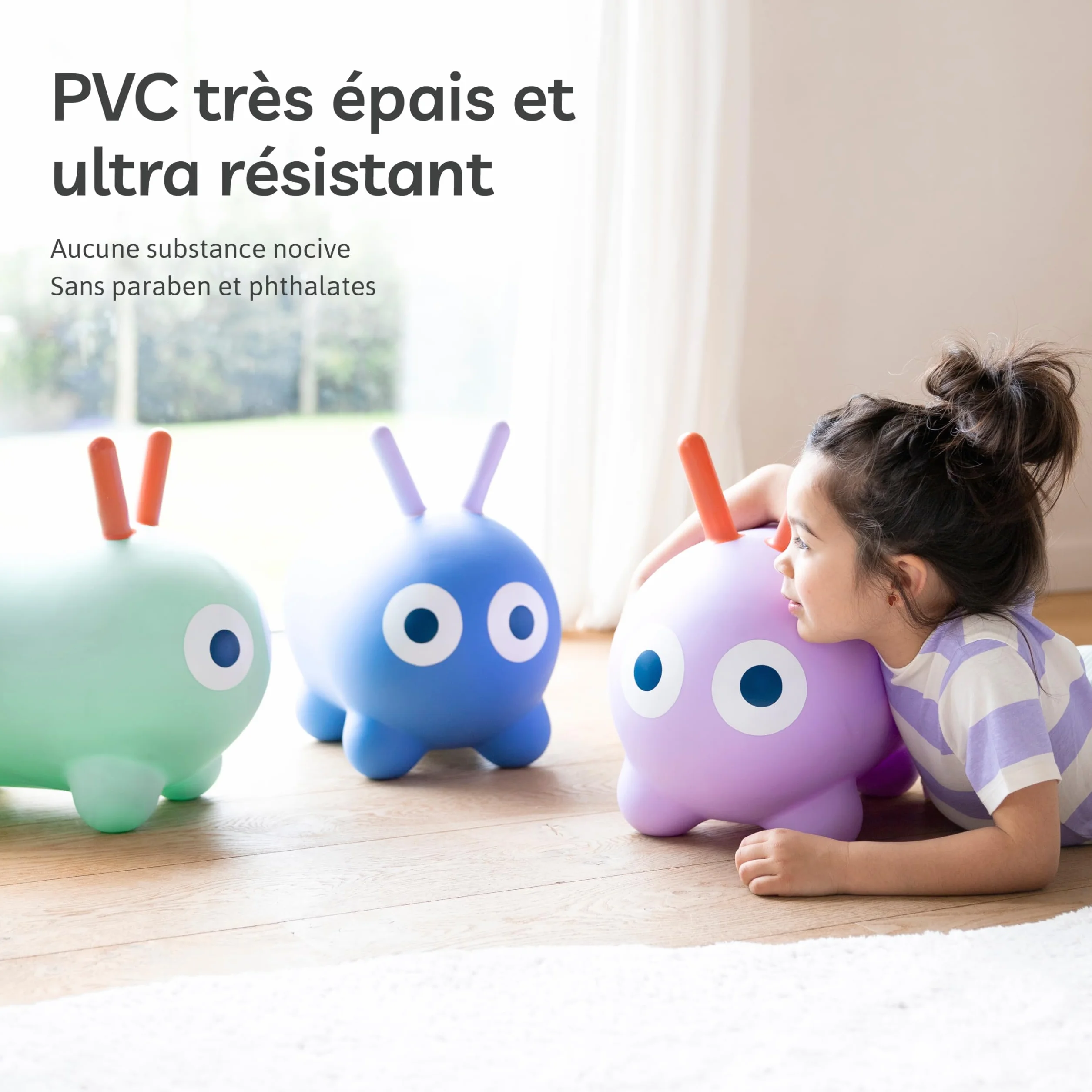 QUUT – Skippi Animal Sauteur – Juguete inflable – interior y exterior – Bomba incluida – 35 x 46 cm – Regalo – Diseño – a partir de 12 meses (verde menta)