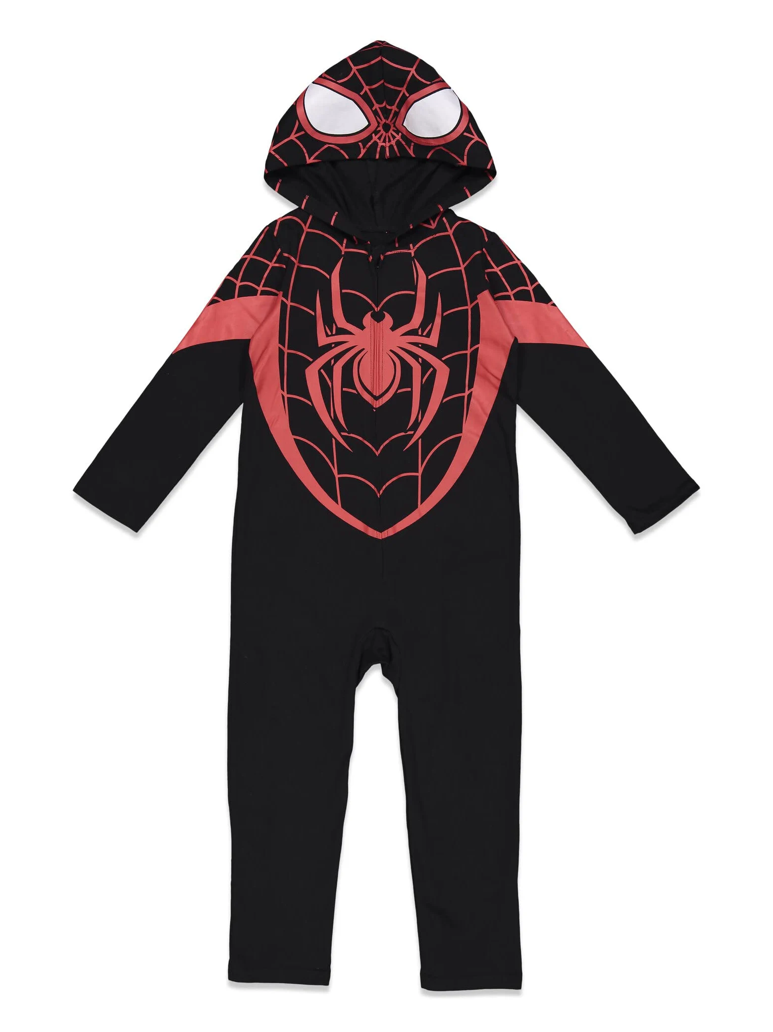 Marvel Spider-Verse Miles Morales Zip Up Cosplay Overol Bebé a Niño Pequeño