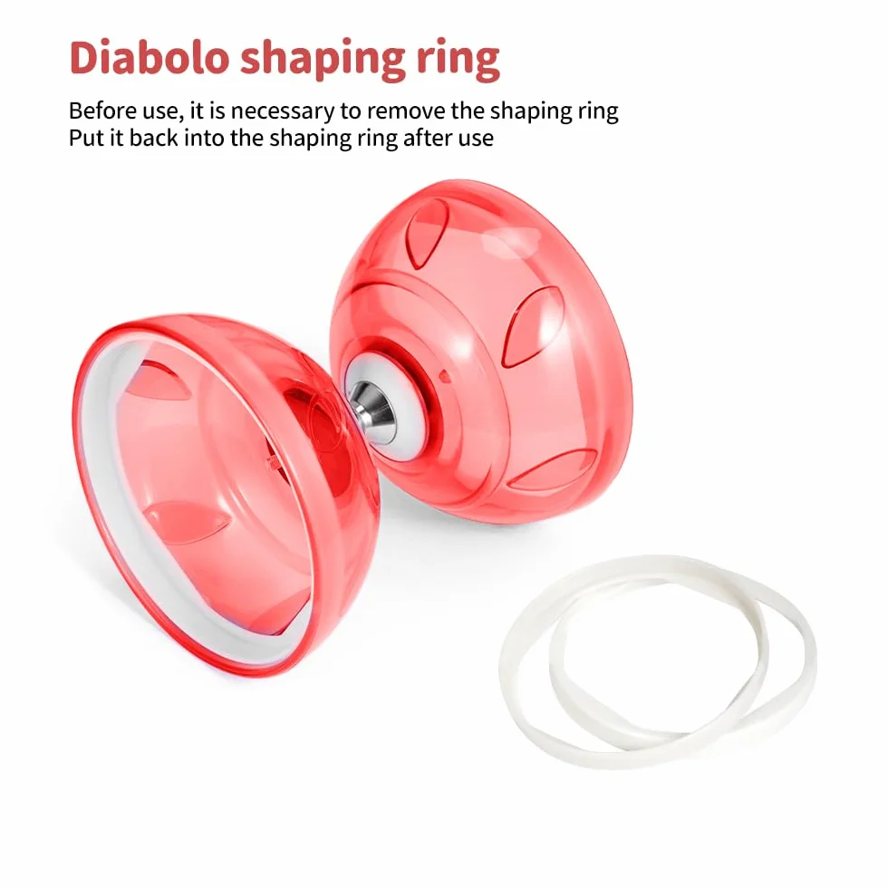 Diábolo LED con Rodamientos de Bolas, Juego de Malabarismo, Diábolo Que Brilla en la Oscuridad, para Niños y Adultos, Principiantes Profesionales