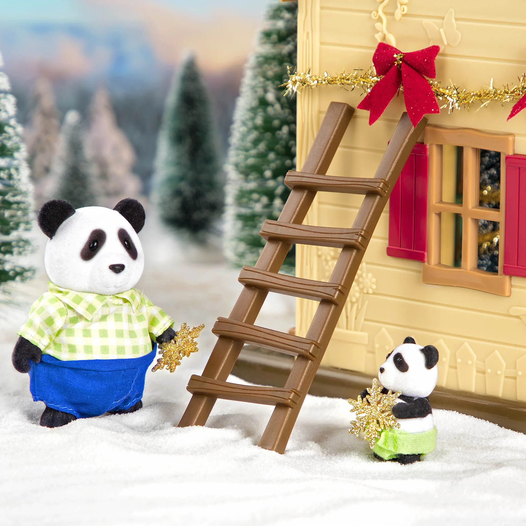 Li'L Woodzeez - Los Pandas saltarines - Figuras de Animales - Juguete Panda - Figuras de colección - Familia Panda - 3 años +