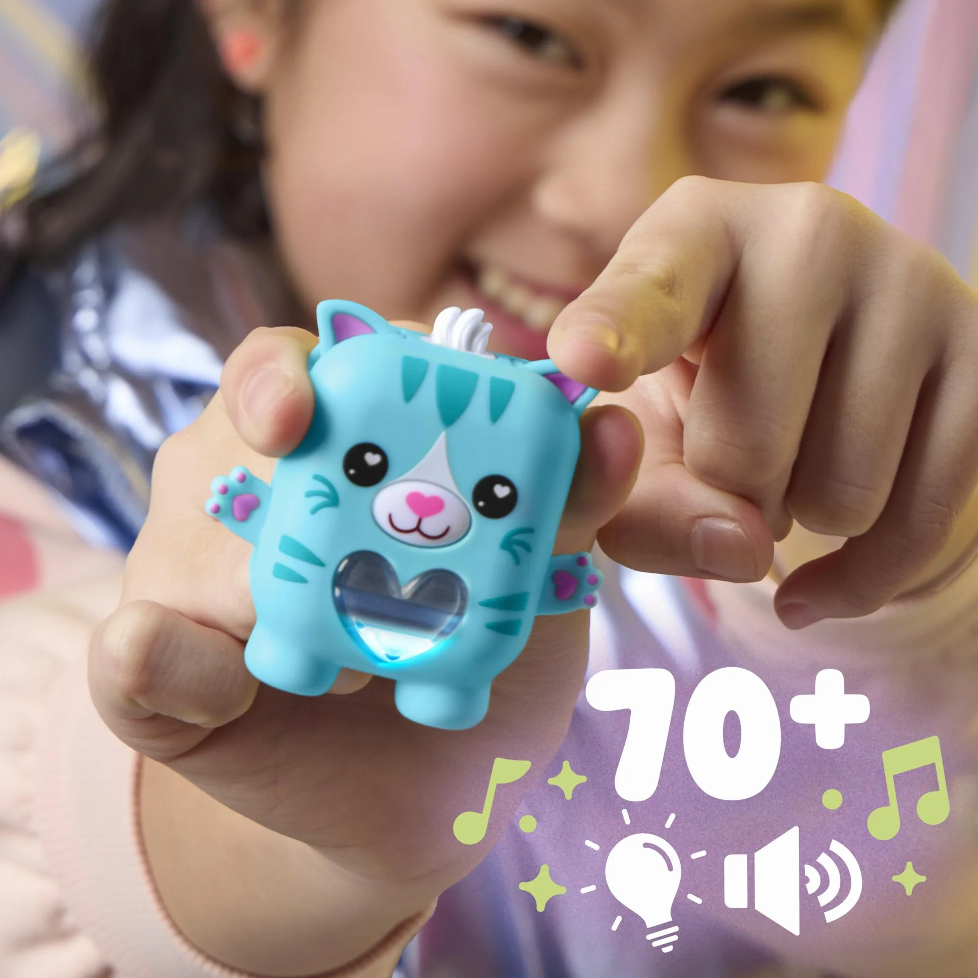 Hasbro Nano-mals, Pawtricia la gatita Azul, Mascota electrónica de Tipo Fidget