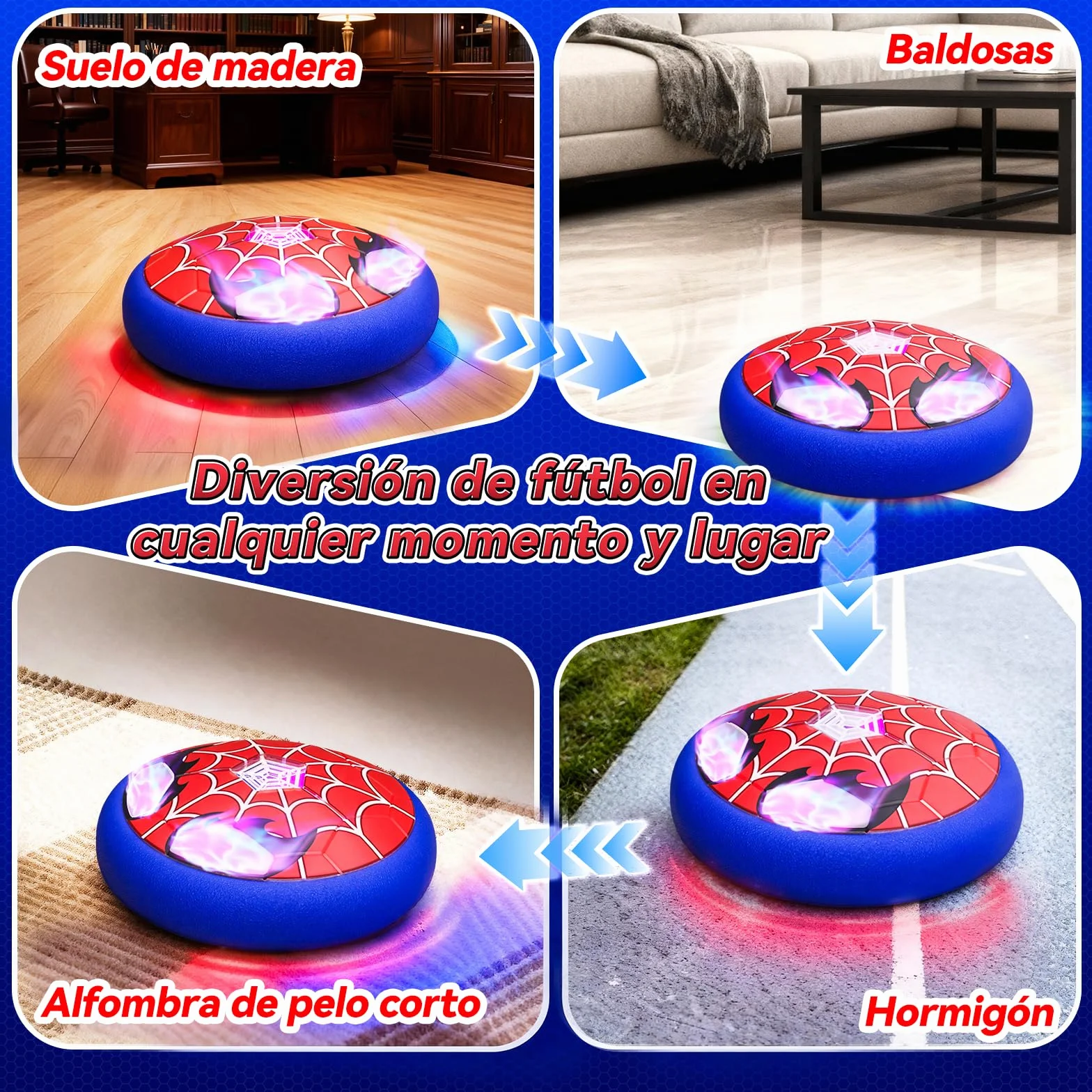 Balon Futbol con Ojos & Telaraña Luminosos, Juguetes Niños 4 5 6 7 8 9 10 Años, Interior Dutbol Flotante Exterior Jardin Juegos Niños 3-10 Años Regalo Niño 3-12 Años Football Regalos Cumpleaños