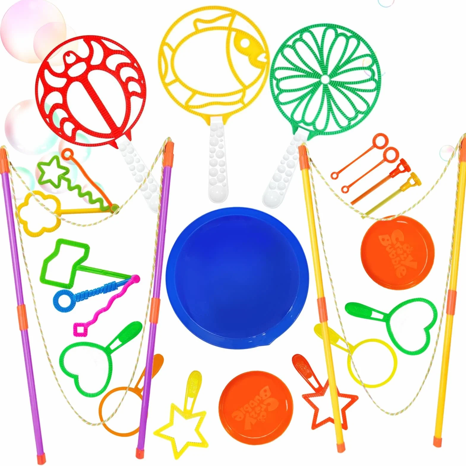 24 pcs Maquina de Burbujas,Burbujas de Jabón,Varitas de Burbujas,Burbuja Gigante Varita de Burbujas,Burbujas de Jabon Niño,Pompas de jabón Gigante,para Juegos al Aire Libre en Interiores (Amarillo)