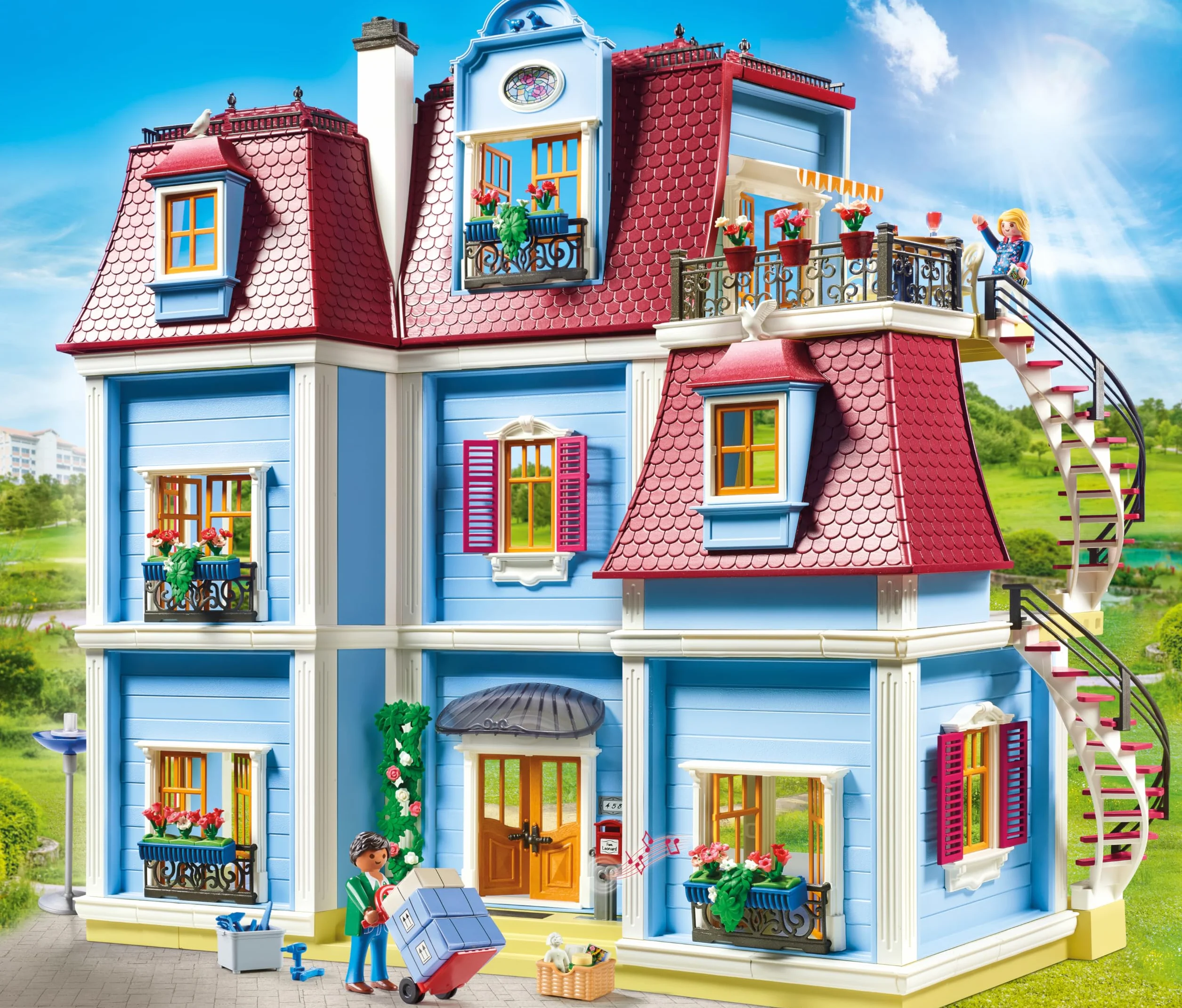 PLAYMOBIL Dollhouse 70205 Casa de Muñecas, con Timbre Real, A partir de 4 años