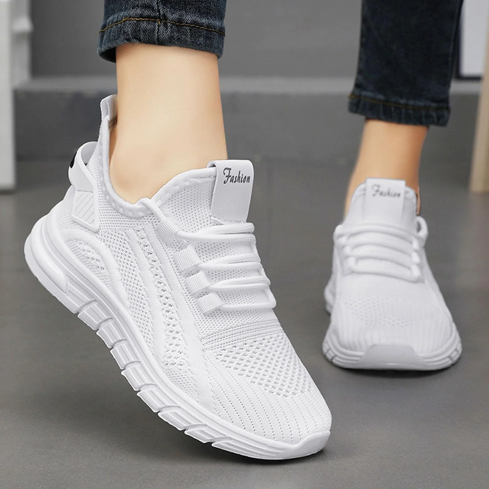 Buty sportowe damskie z amortyzacją, przewiewne, siateczkowe, lekkie