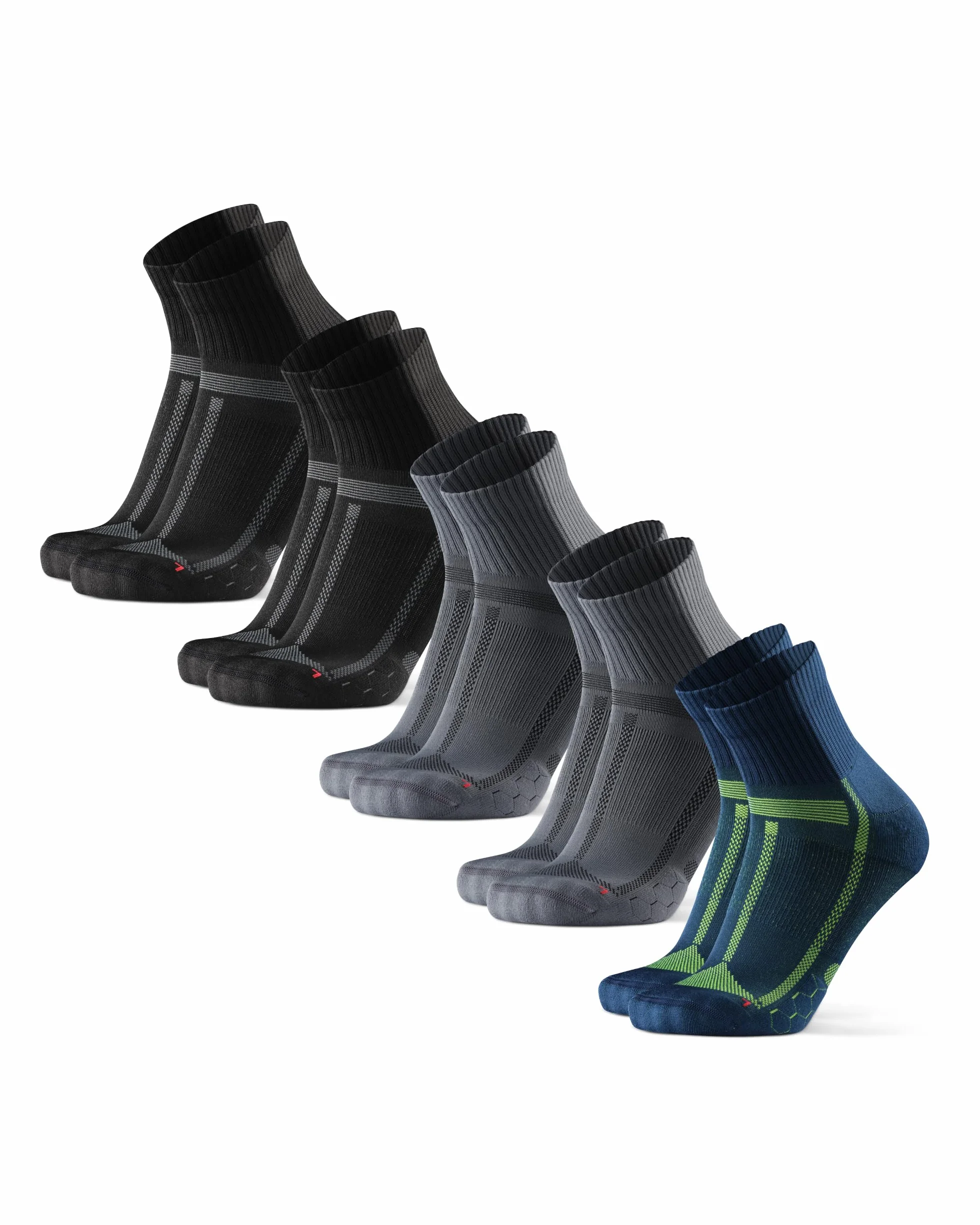 DANISH ENDURANCE Calcetines de Running Unisex Antideslizantes Antiampollas 3 Pack