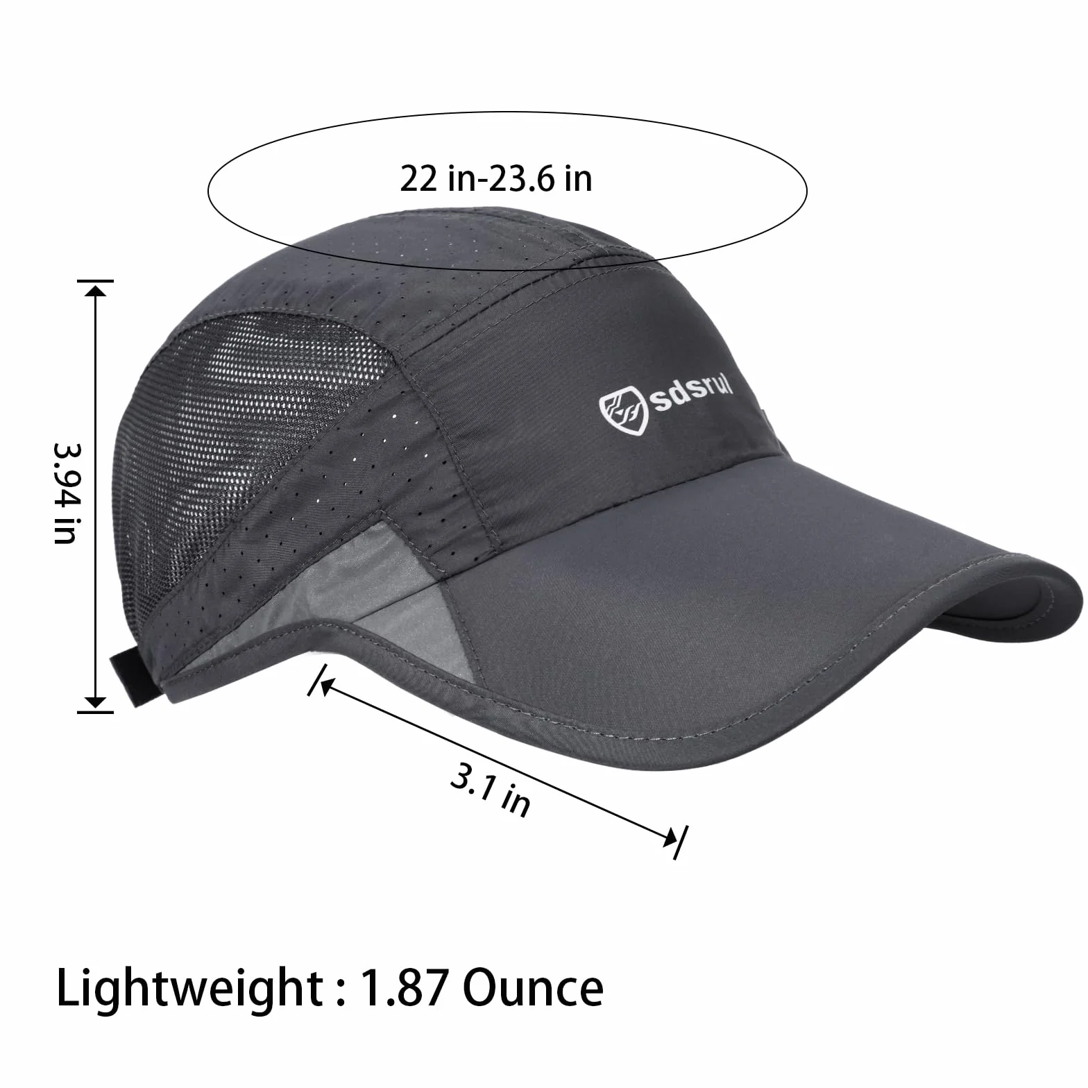 Gorra de Béisbol Transpirable para Hombre, Protección Solar, Secado Rápido, Malla Plegable, Lavable, Ligera, Sombrero de Verano