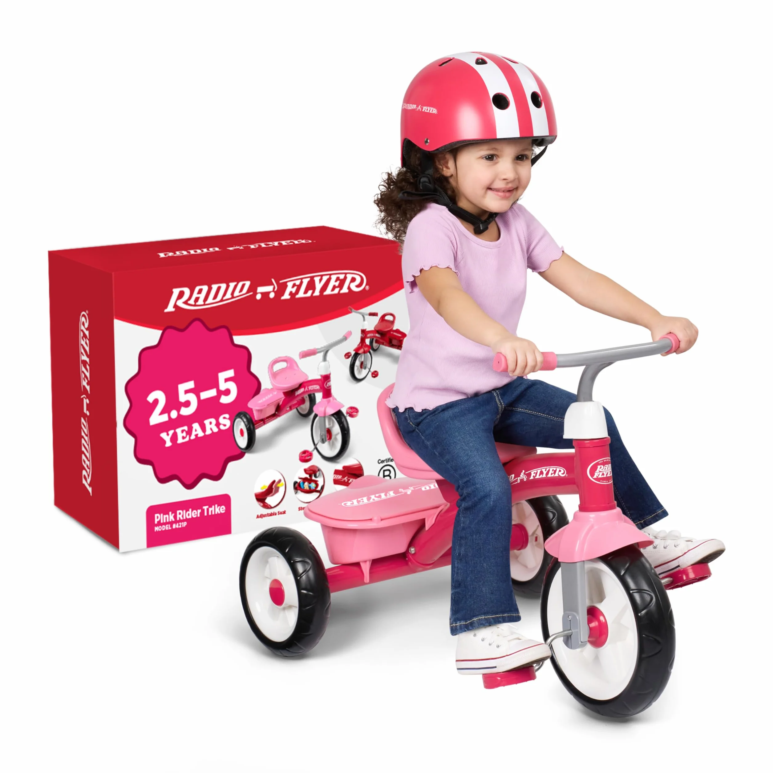 Radio Flyer Triciclo Rosa, Triciclo para niños pequeños al Aire Libre, de 2 ½ a 5 años (Exclusivo de Amazon)