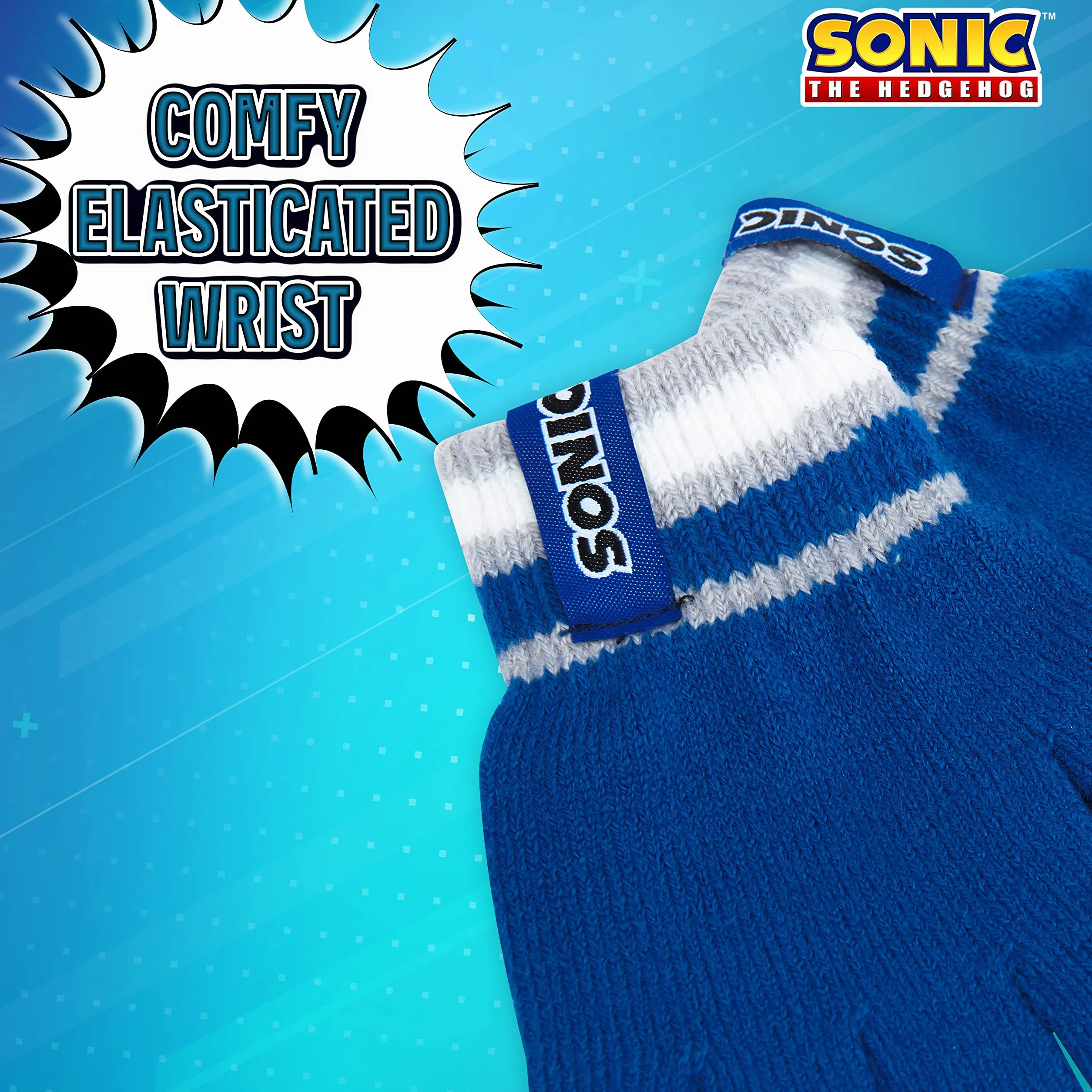 Sonic The Hedgehog Set de bufanda, Gorro y Guantes para Niños
