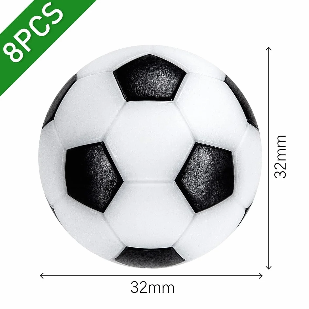 Juego de 8 mini globos de fútbol y billar 32 mm, accesorio de mesa
