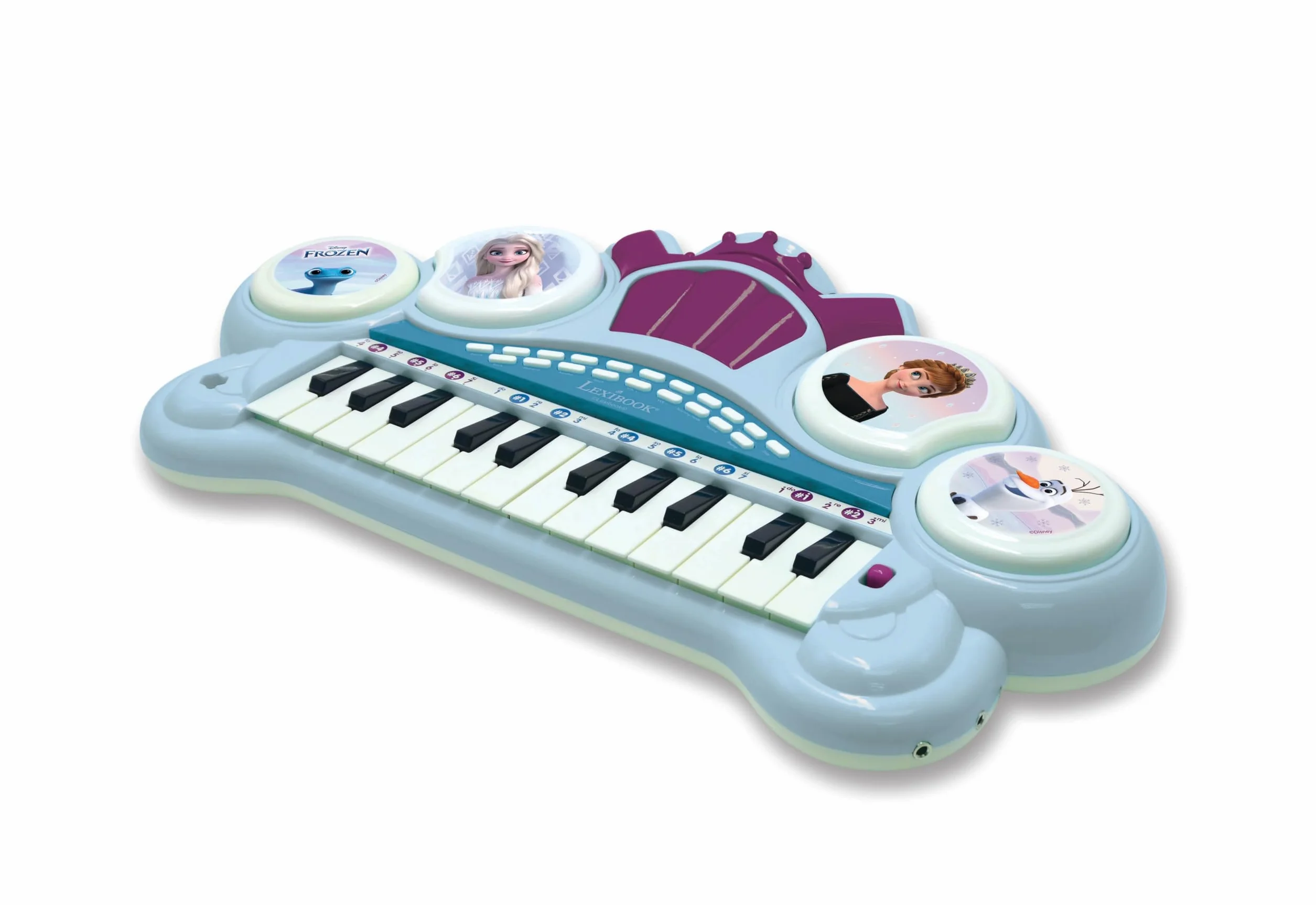Lexibook, Frozen, Teclado electrónico con Asiento, micrófono, Reproductor MP3, Efectos de Sonido, melodías de demostración, Azul/Morado, K707FZ