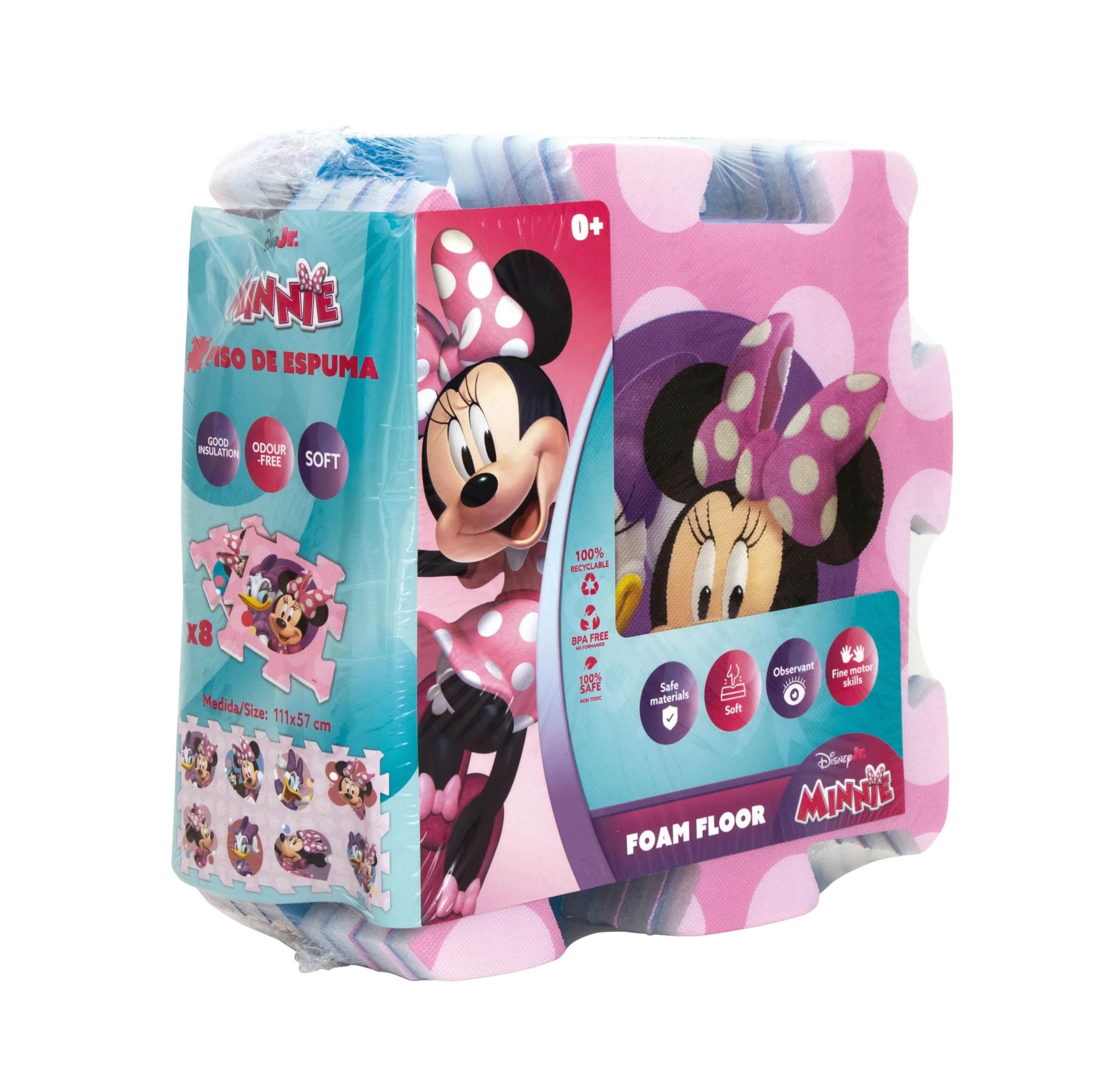 ARDITEX - Juego de Alfombra en Forma de Puzzle Fabricado de Foam de Disney Minnie y Daisy - 111x57cm - Color Rosa