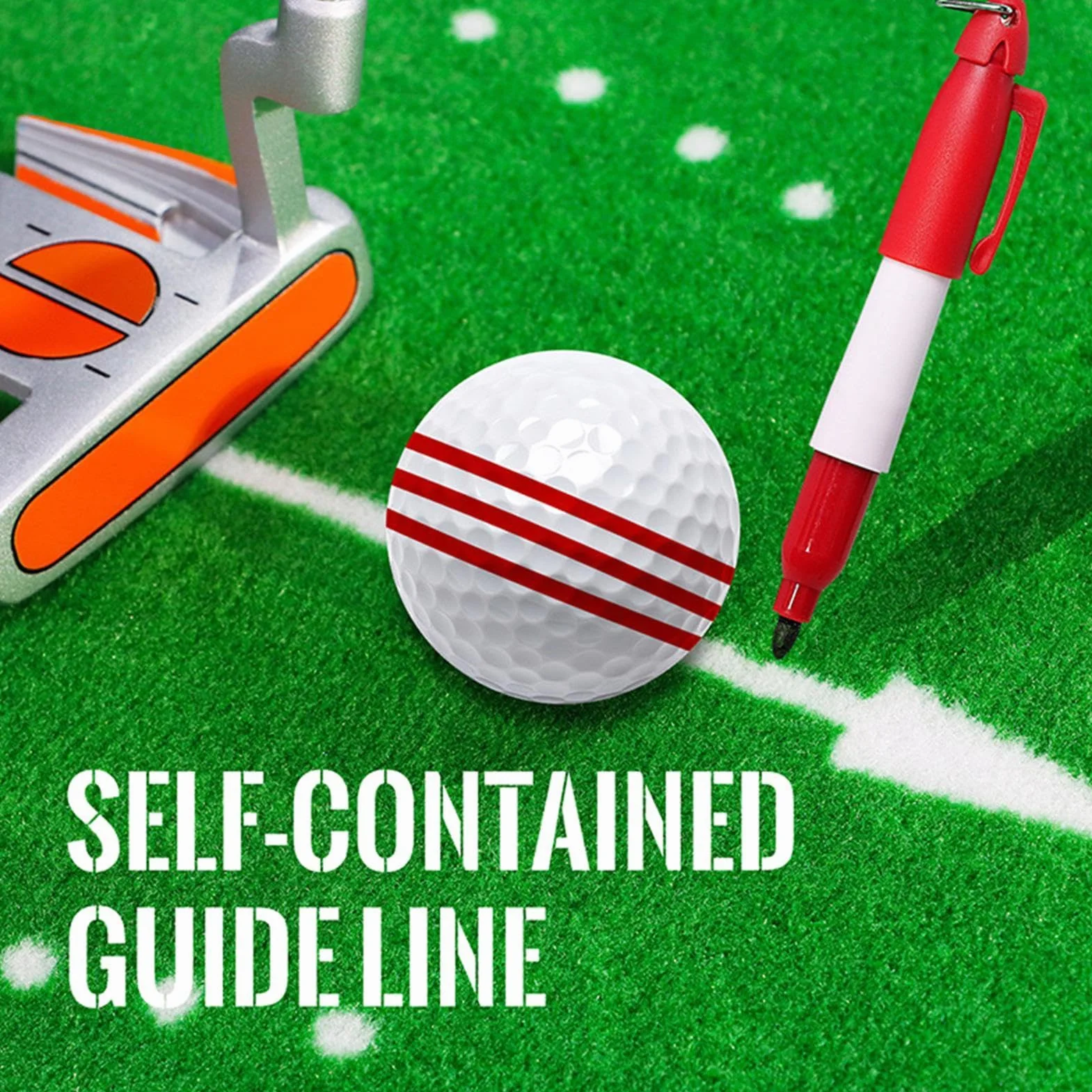 Marcadores de pelota de golf, kits de alineación de dibujo, accesorios con 2 plantillas y 2 marcadores
