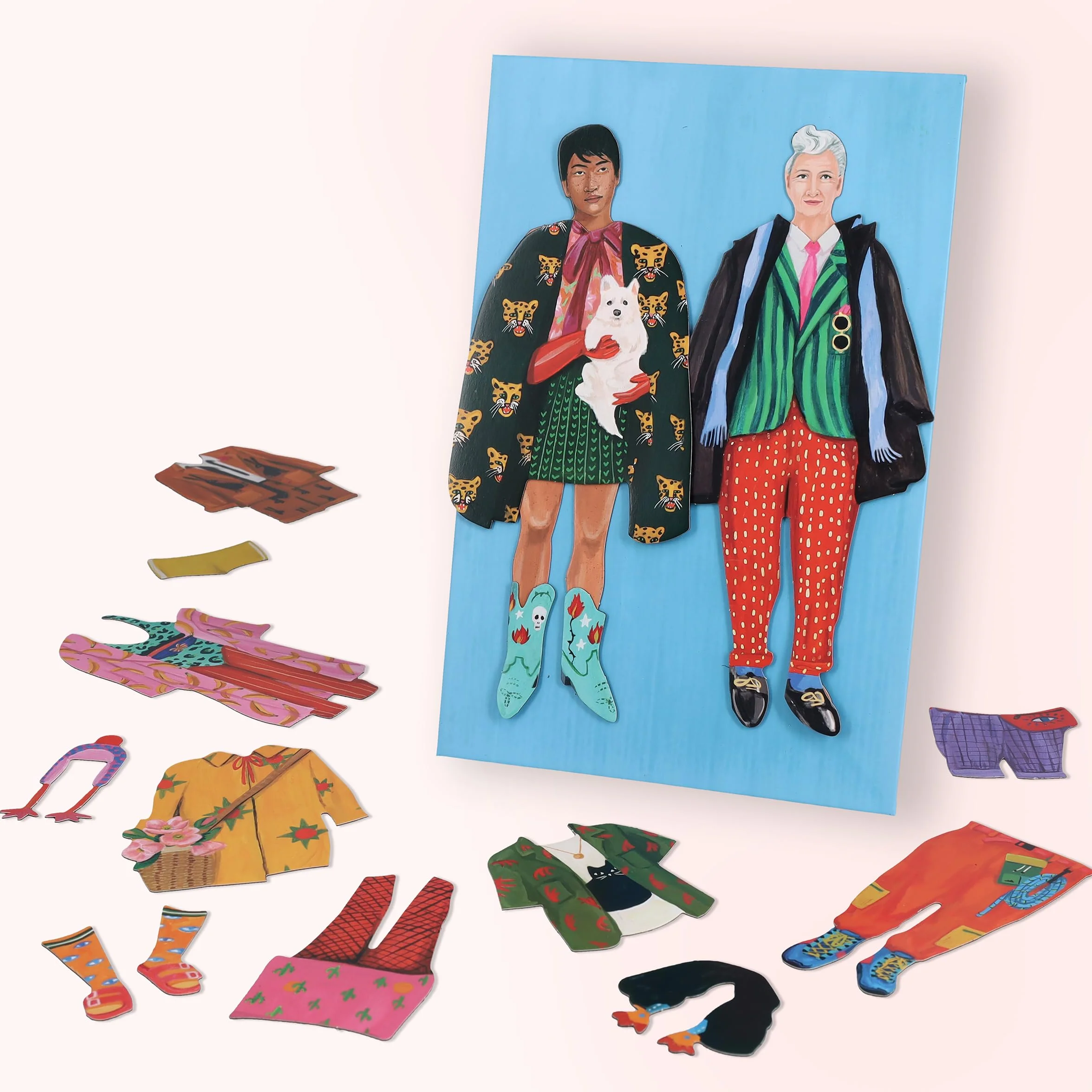 Chronicle Books Fearless Fashion Magnetic Dolls | Mix-N-Match Set | 4 Dolls, 50 Pieces, Thousands of Combinations