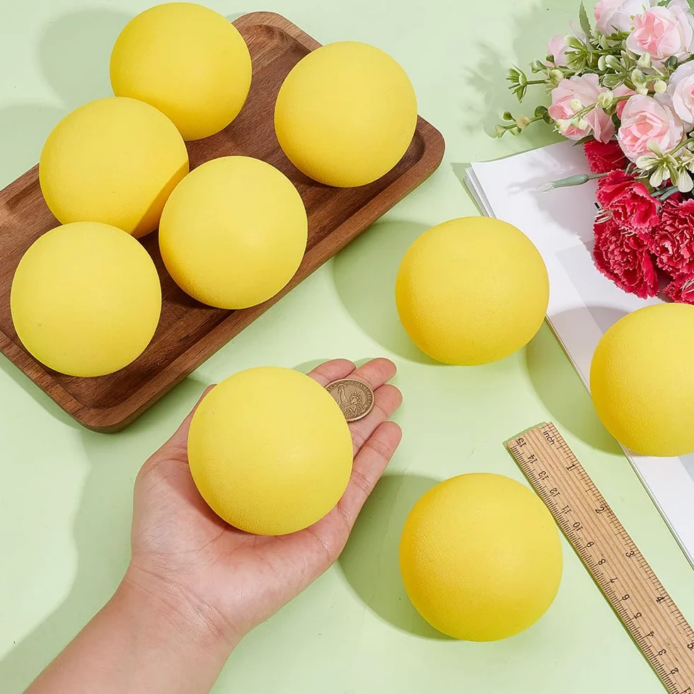 OLYCRAFT 10 pelotas de tenis de espuma 7 cm amarillo suave ligera alta densidad para mascotas