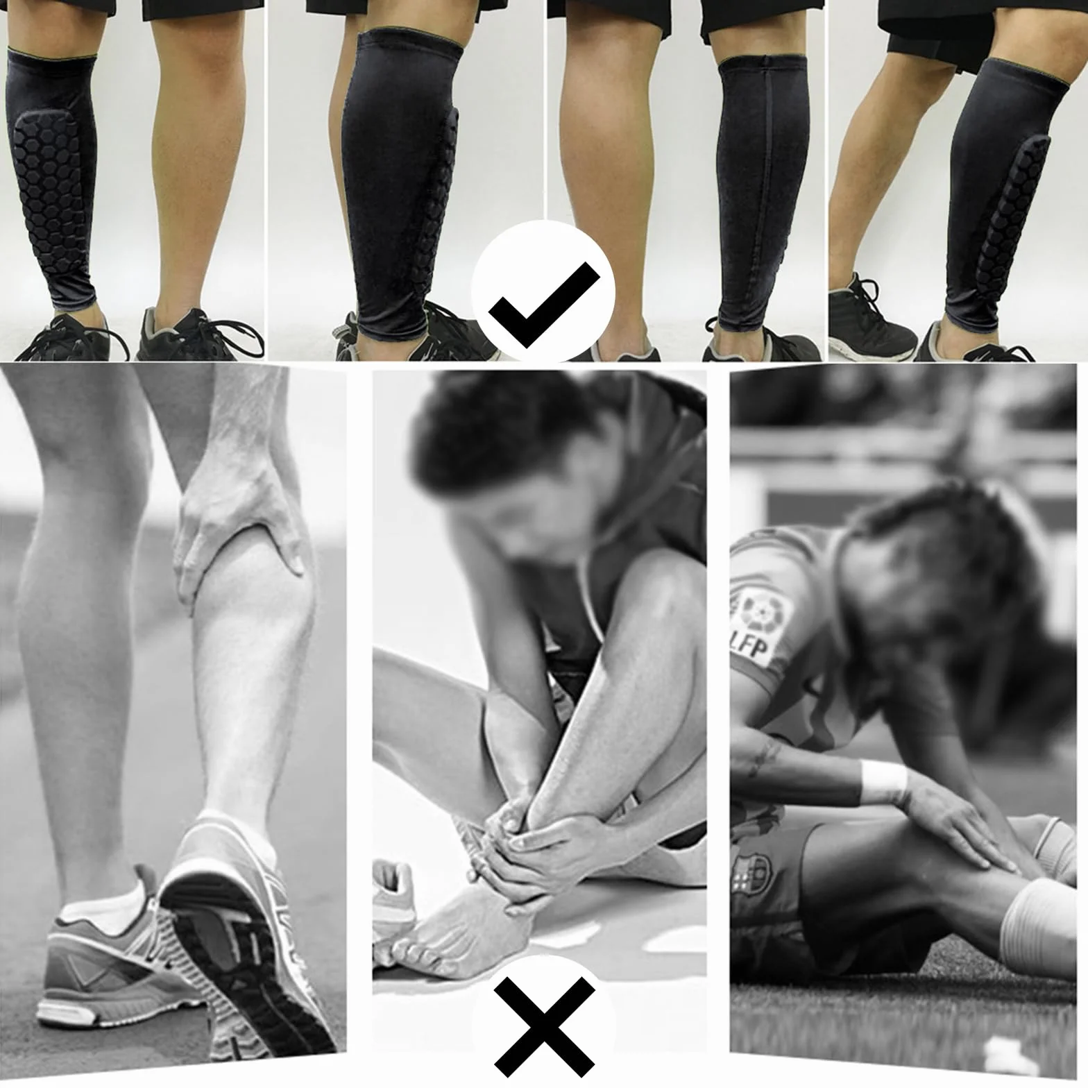 Espinilleras de fútbol con calcetines de mangas, ergonómicas y elásticas para fútbol, baloncesto, ciclismo, escalada