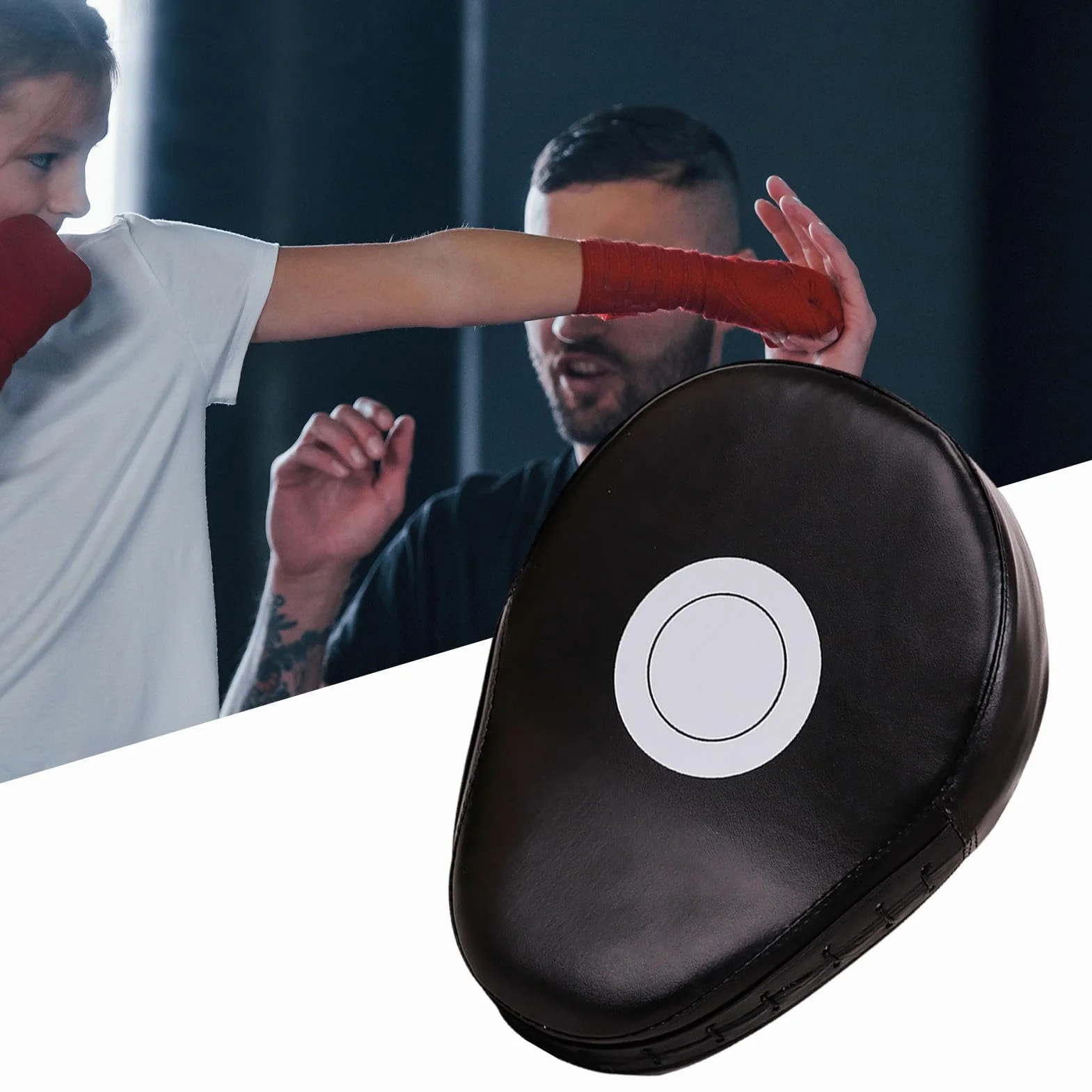 Guantes de boxeo de cuero profesionales para adultos, almohadillas curvadas MMA equipo artes marciales