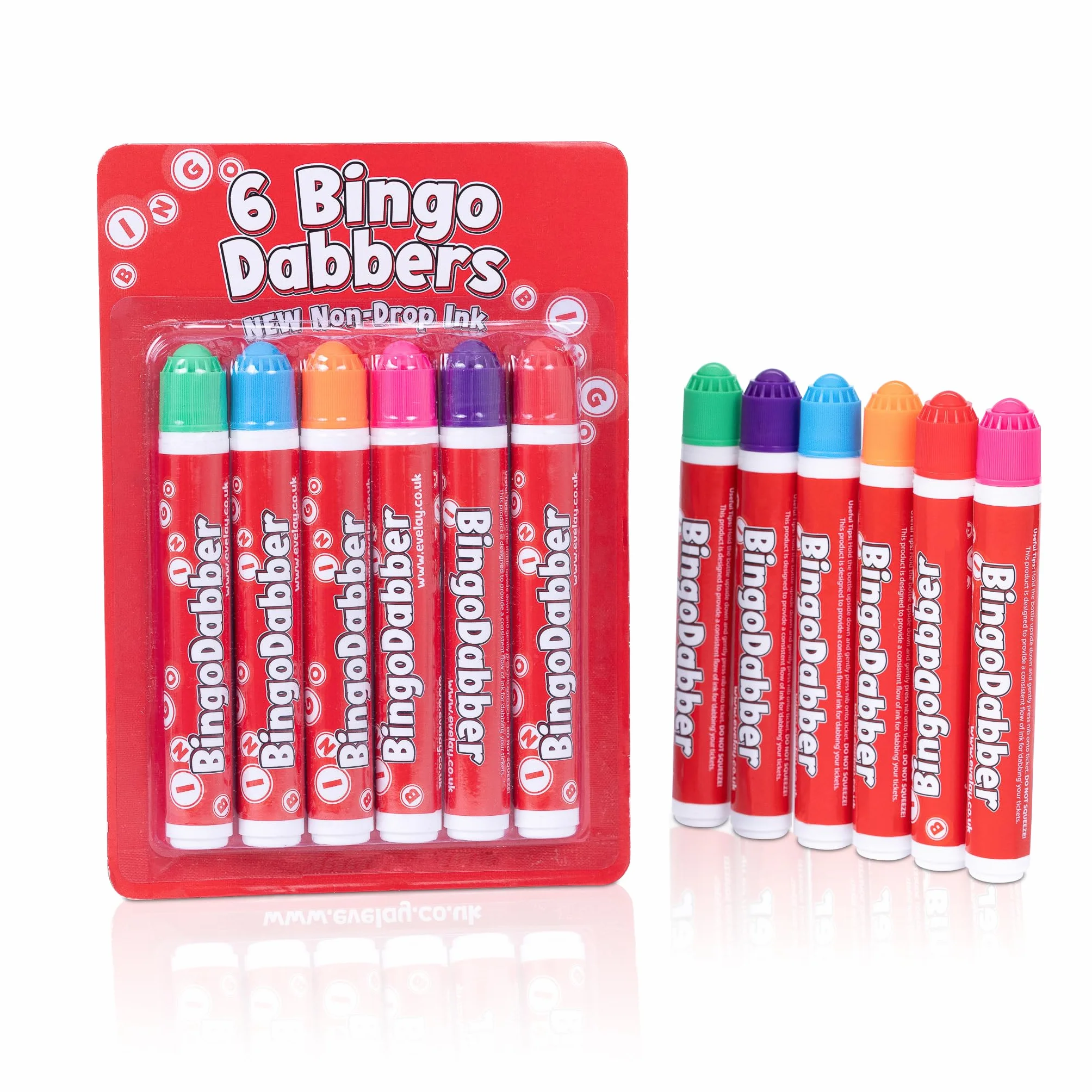 evelay Bingo Dabbers - Rotuladores de colores mixtos para juegos de boletos de bingo (paquete de 12)