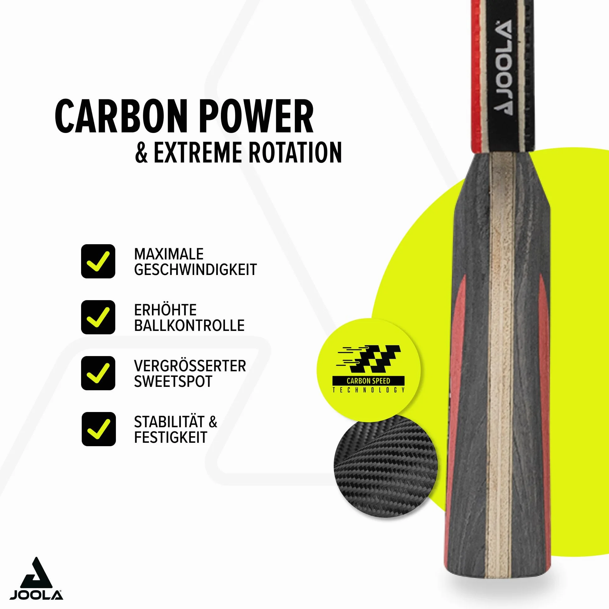 JOOLA Tischtennis Set Duo Carbon 2 Schläger 3 Bälle Hülle Rot Schwarz 6-teilig