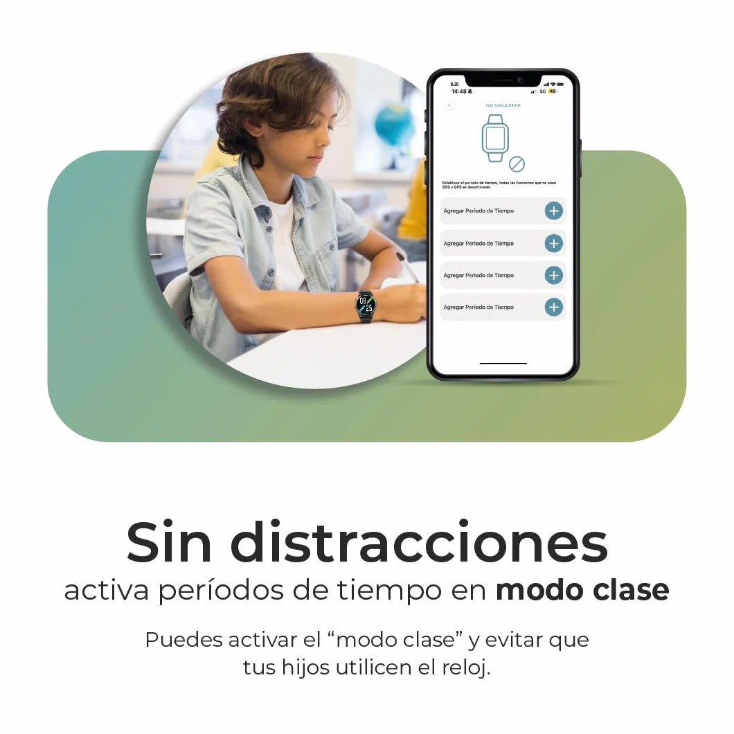 Reloj Inteligente Niño 4G SaveFamily Slim con GPS, Llamada, Vídeo, Chat, Botón SOS, SIM Incluida Verde