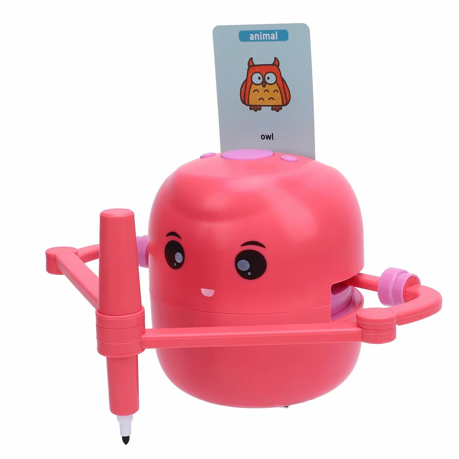 FILFEEL Robot de Dibujo para Niños – Máquina de Dibujo Educativa Interactiva con 100 Tarjetas y 14 Bolígrafos – No Requiere Aplicación, Construcción de ABS, Ideal para Iluminación Artística, (Pink)