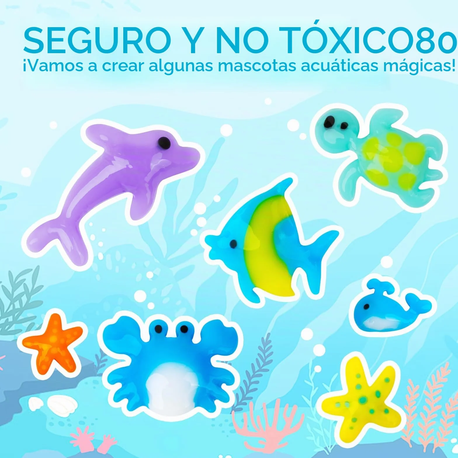 Eleanore's Diary Aqua Gelz Creative Set, Magic Water Elf, Aquagelz 3D Creative Set de Geles Mágicos Océano, Kits de dibujo para Niños con 12 Botellas de Gel de Color y 12 Formas, Juego Dibujo Niños