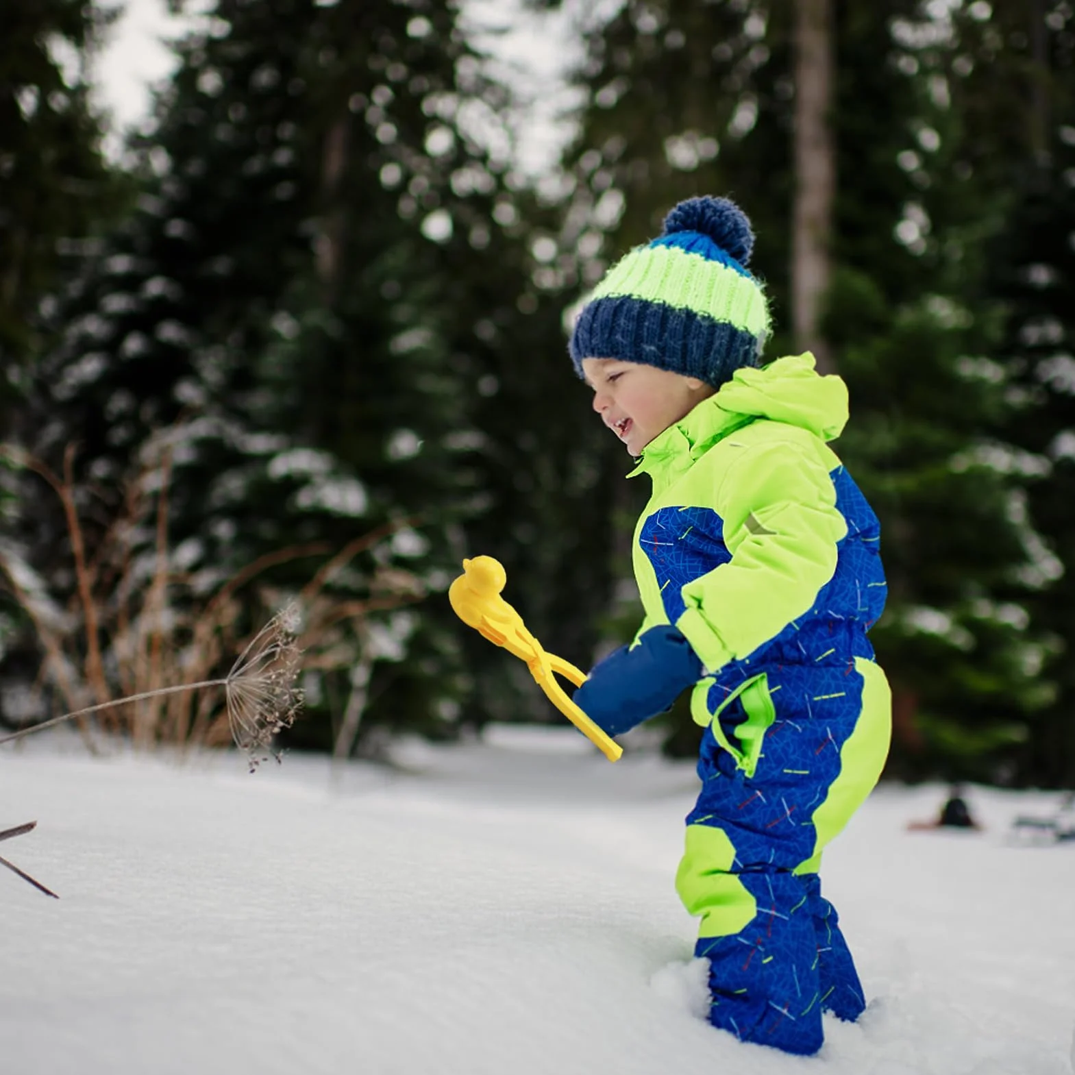 8 piezas de fabricación de bolas de nieve, pinzas para bolas de nieve para niños, moldeador de bolas de nieve con mango, juguete divertido para la nieve para niños, para diversión al aire