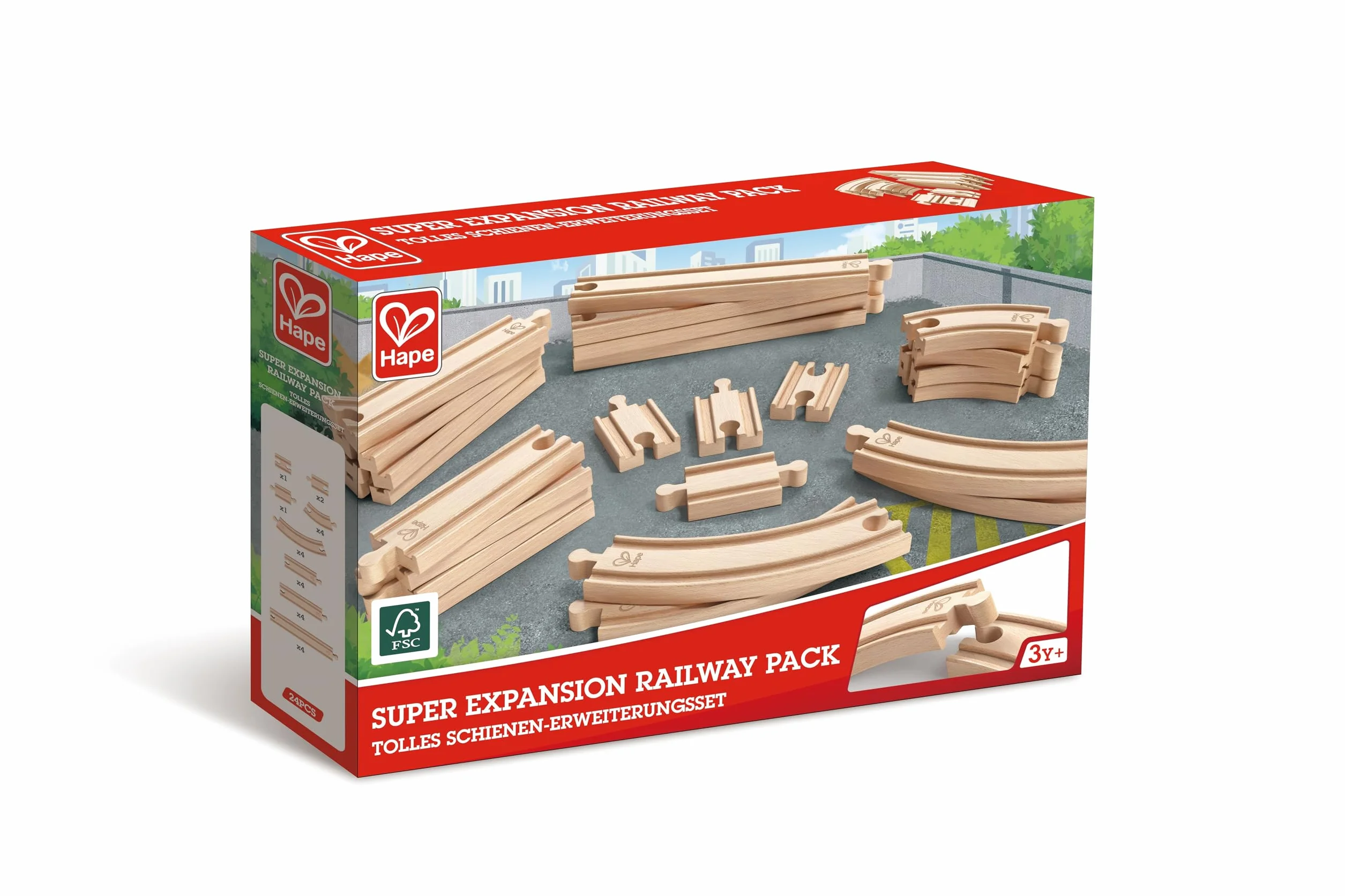 Hape - Pack Súper Extensión de Vías (Toynamics E3707)