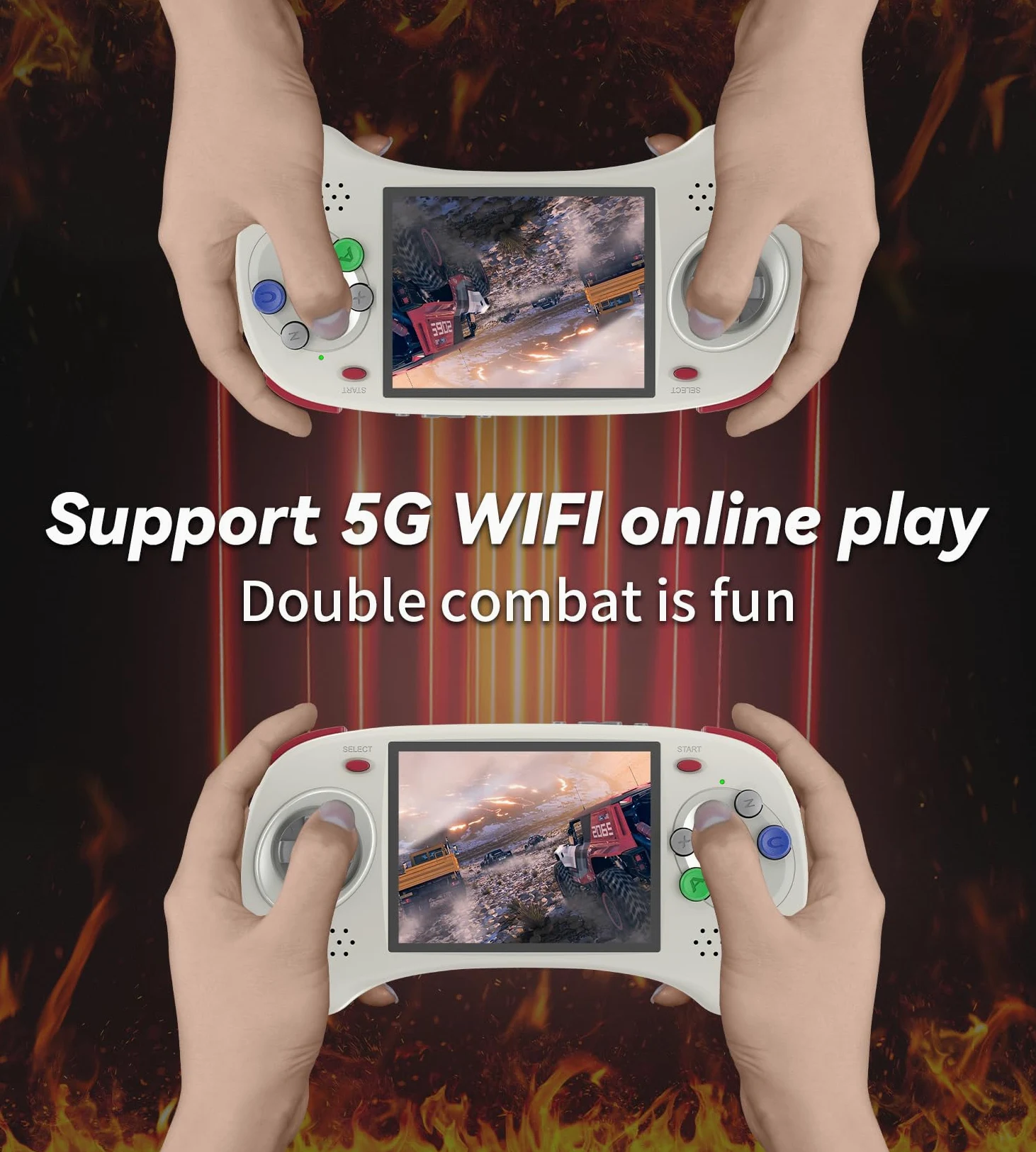 RG ARC D - Consola de juegos de mano retro, sistema operativo dual Android 11 y sistema Linux con tarjeta SD de 128 G 4541, compatible con 5G WiFi 4.2 Bluetooth Moonlight Streaming y salida HDMI