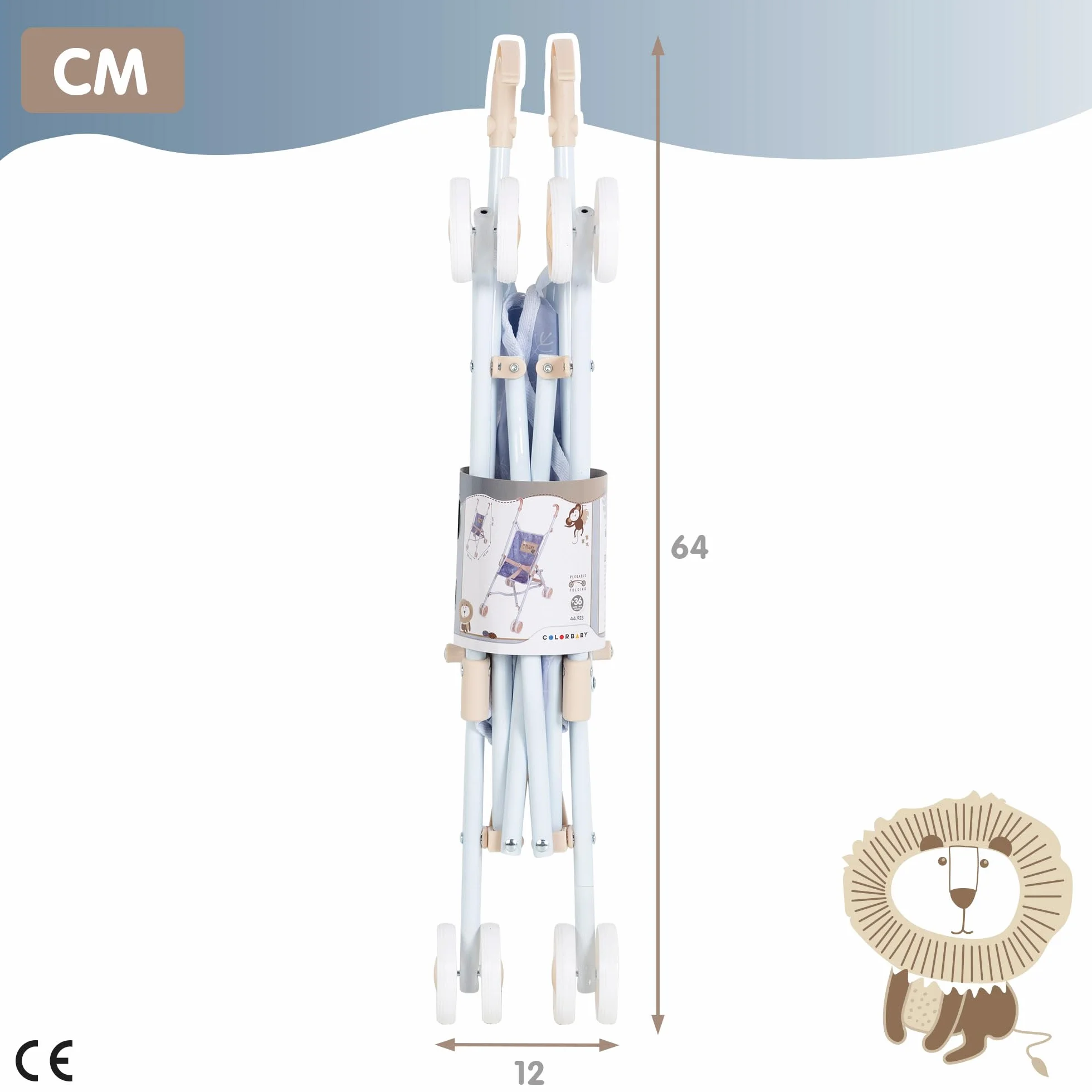 COLORBABY 44923 CBToys Silla Plegable Estilo bebé, Azul, 25x40,5x55,5 cm