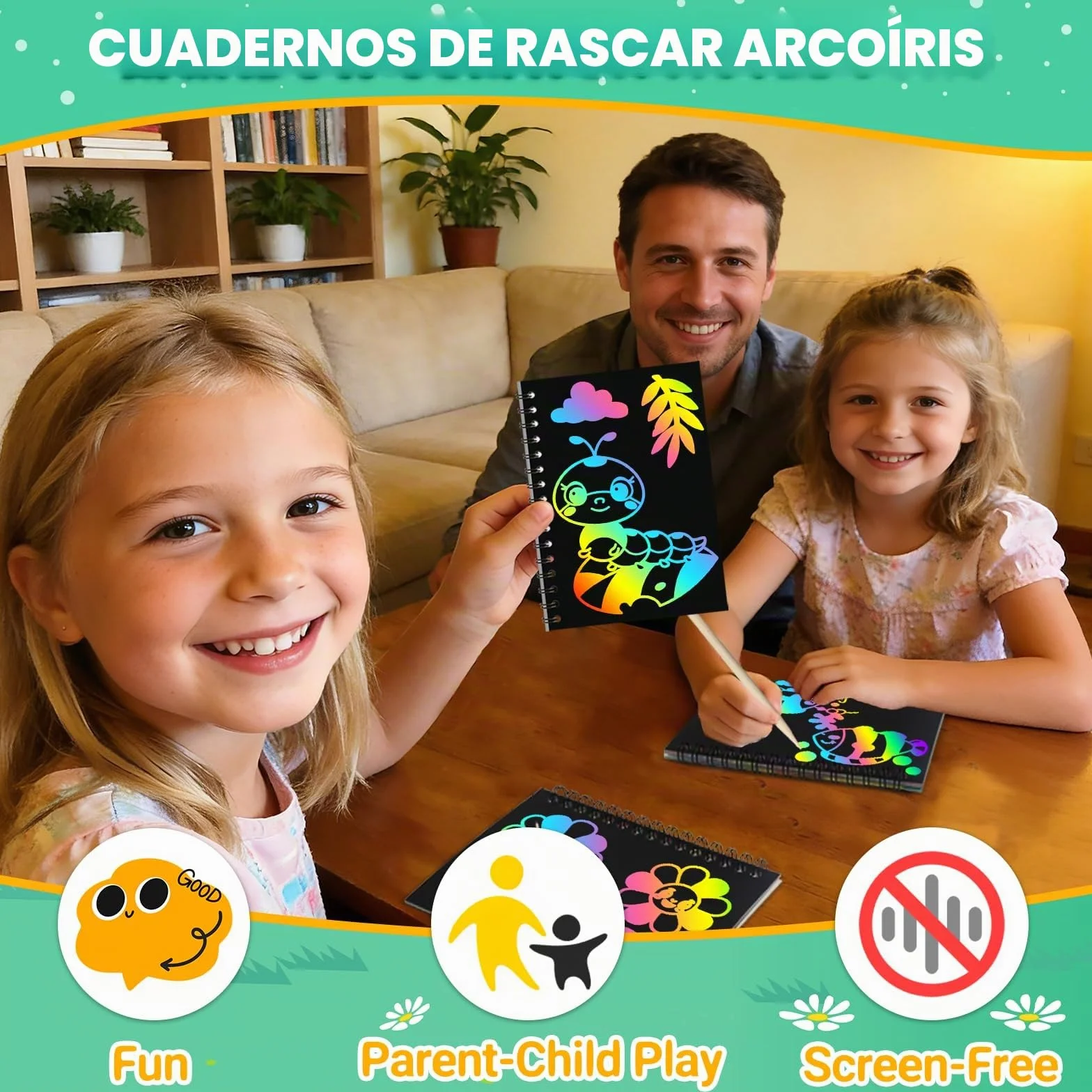 ZMLM 24 Libros Scratch Art Manualidades Kit con Plantilla y Lápiz de Madera, Regalos Cumpleaños Niños 3 a 12 Años