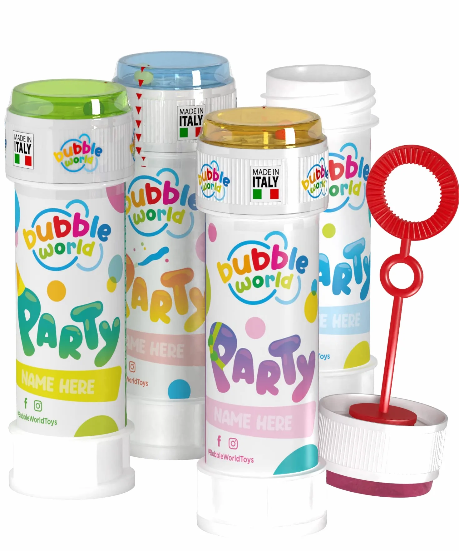 Bubble World Party Pack - 12 tubos 60 ml burbujas de jabón, a partir de 3 años