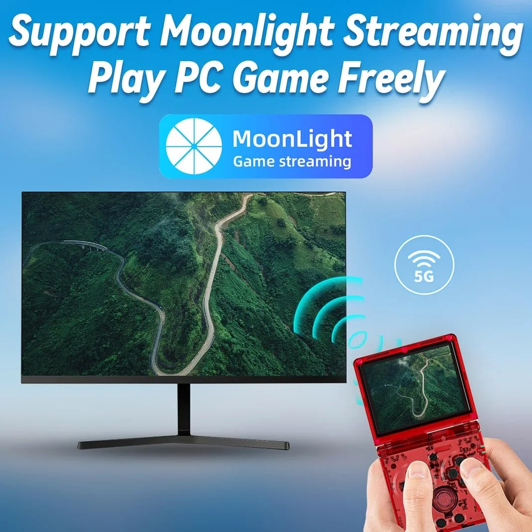 JOYARCH RG35XXSP - Consola de juegos portátil de 64 G, tarjeta TF incorporada, más de 5000 juegos, LPDDR4, sistema Linux de 1 GB, pantalla IPS de 3.5, consola de juegos de arcade portátil, compatible