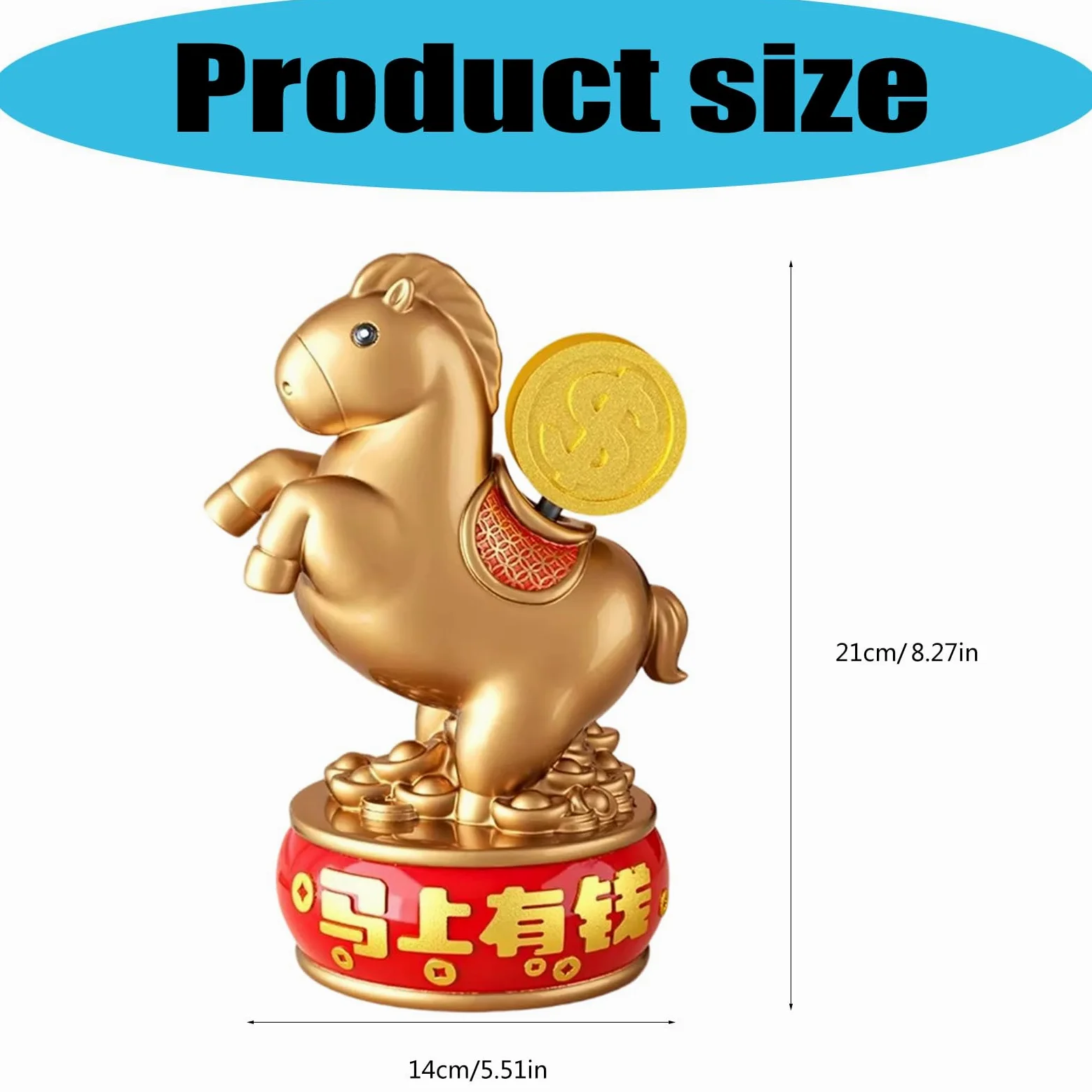 Figuras de caballo de año nuevo chino, adorno de escritorio, estatuas de resina del zodiaco que traen la suerte, riqueza, decoración de oficinas en el hogar, estatuas de caballos