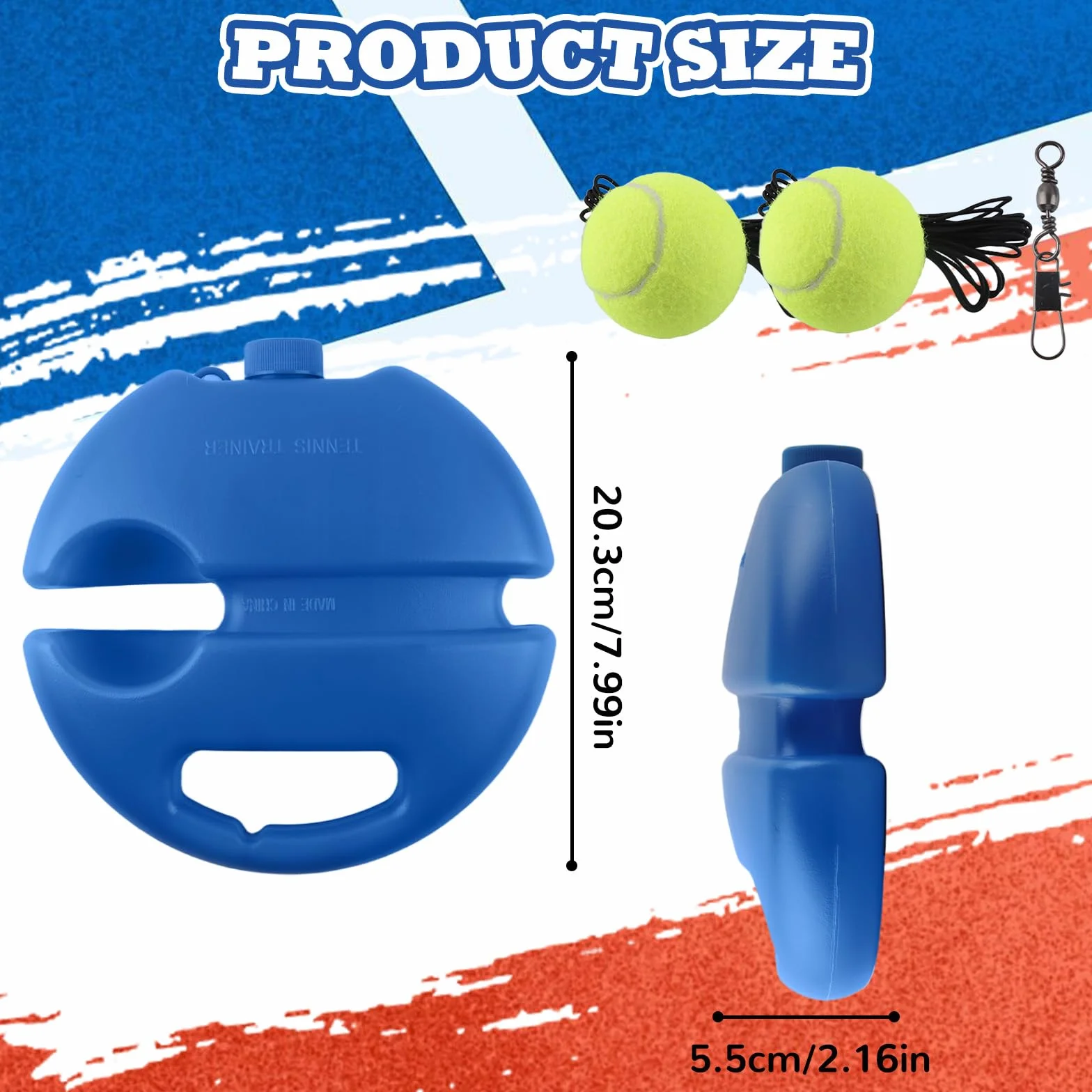 Entrenador de Tenis con 2 Pelotas Elásticas con Cuerda, Set para Entrenamiento de Reacción