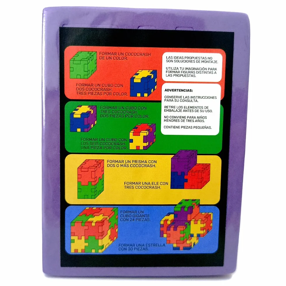Set de 6 Puzzles 3D Cubo de Goma EVA, 6 Niveles de Dificultad, Juego de Ingenio y Desafío Mental, Coco-Crash EVAPAL
