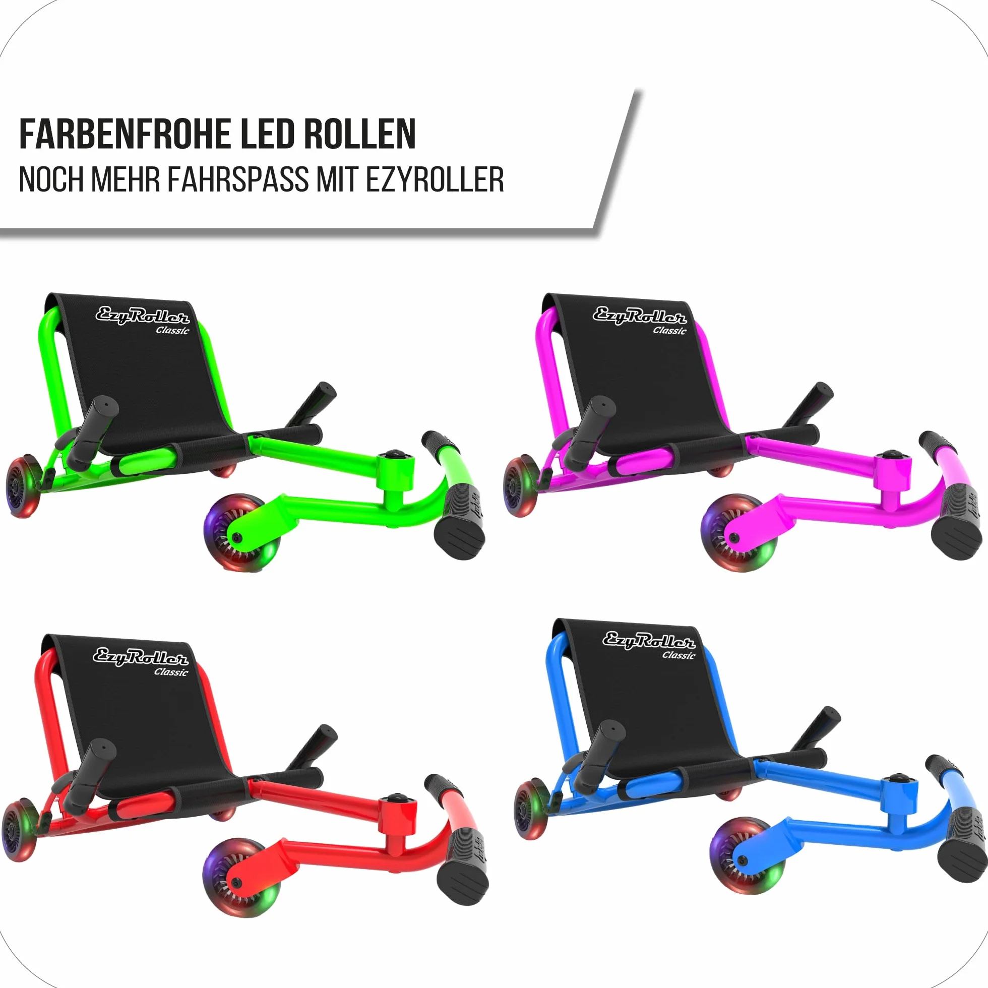 EzyRoller Juego de 2 ruedas LED de repuesto de 96 mm para Classic, Drifter o Drifter X